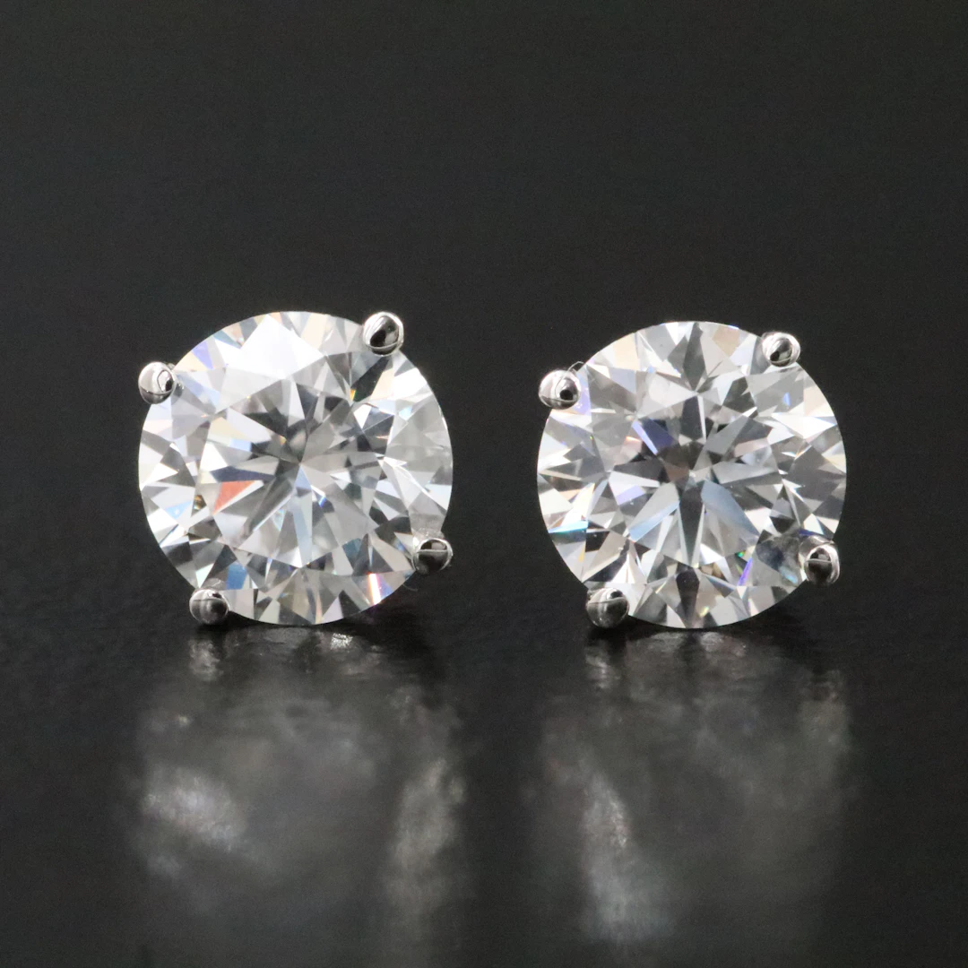 14K 1.00 CTW Lab Grown Diamond Solitaire Earrings with IGI Report