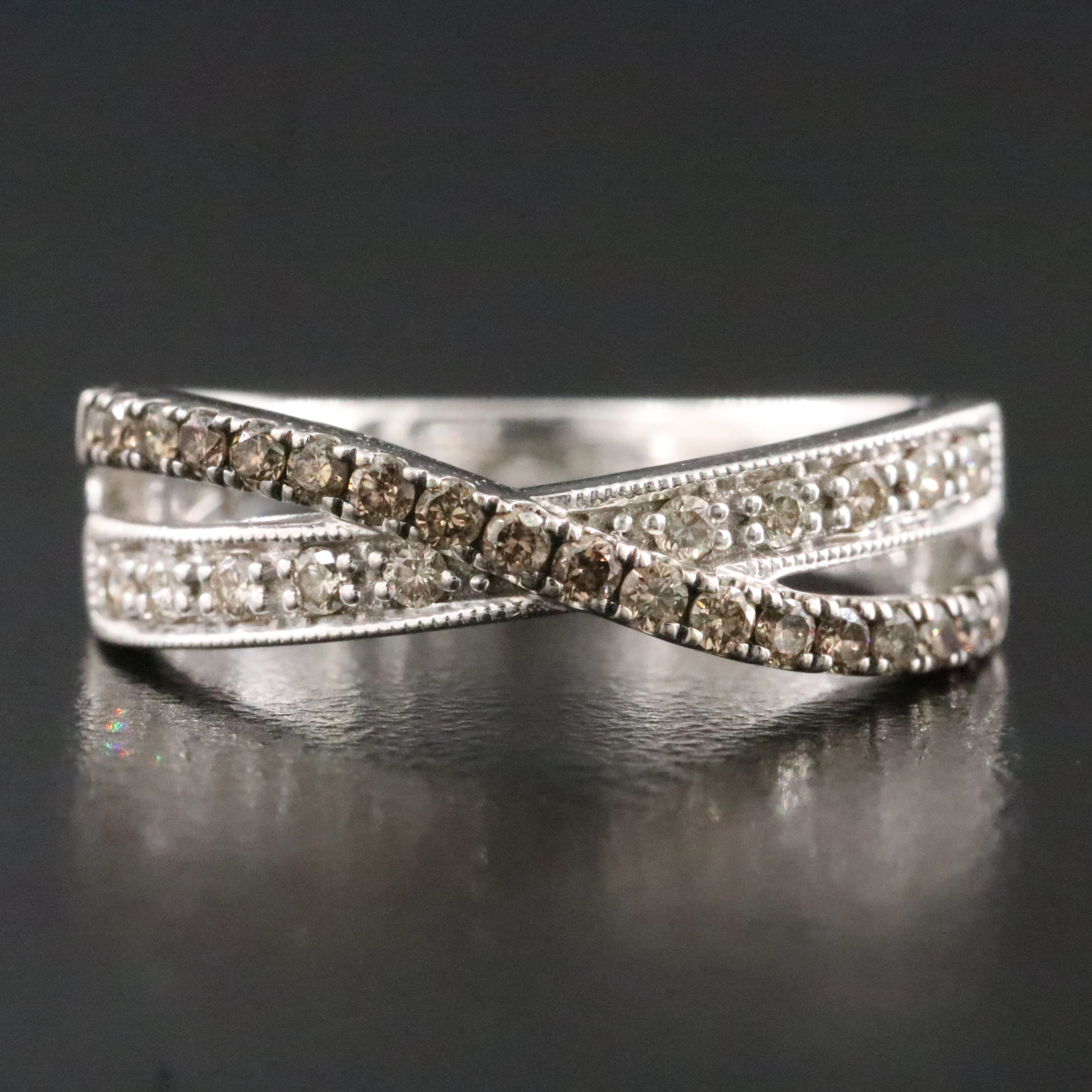 Le Vian 14K 0.30 CTW Diamond Crossover Ring with Fancy Brown