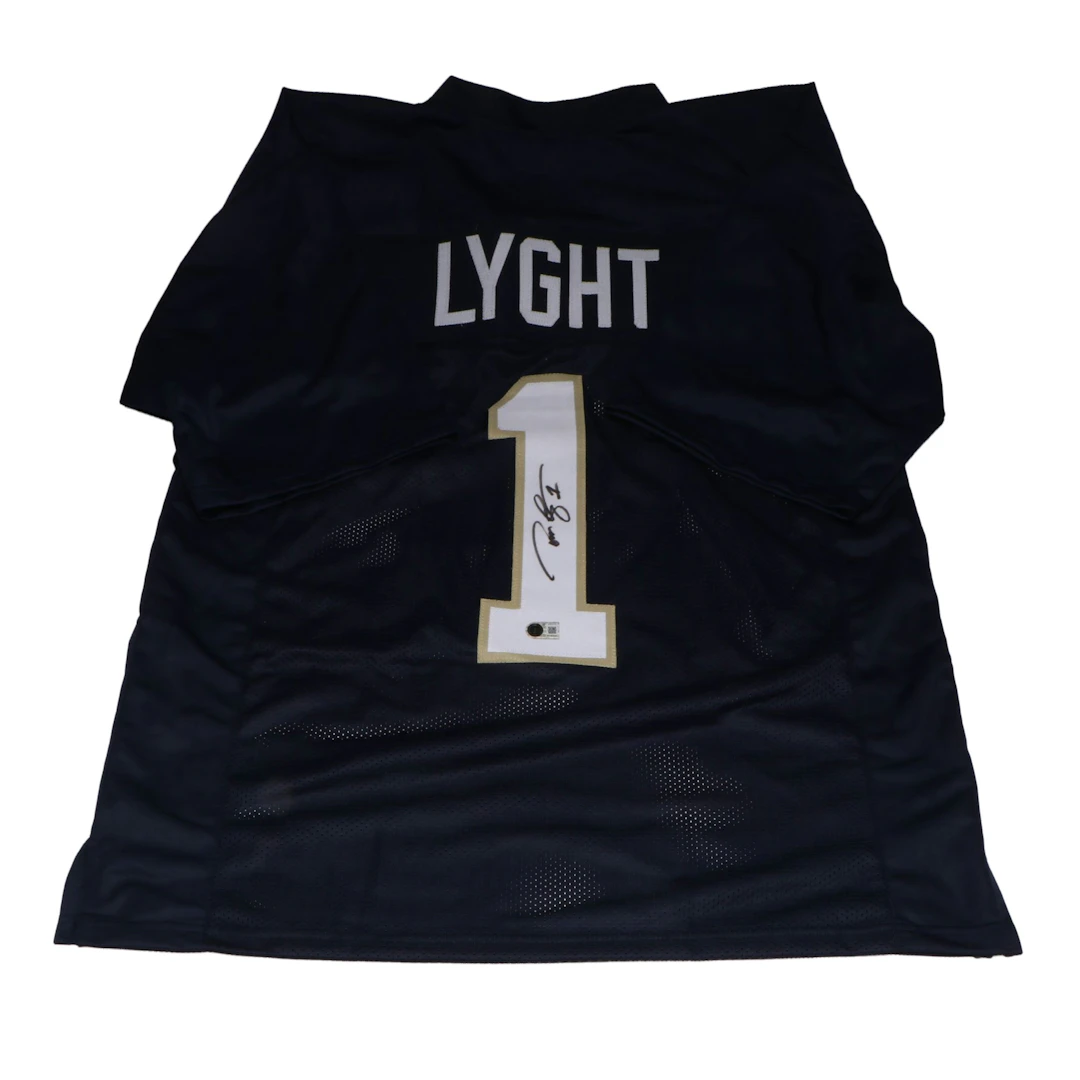 Todd Lyght Signed Notre Dame Fighting Irish Football Jersey, Beckett