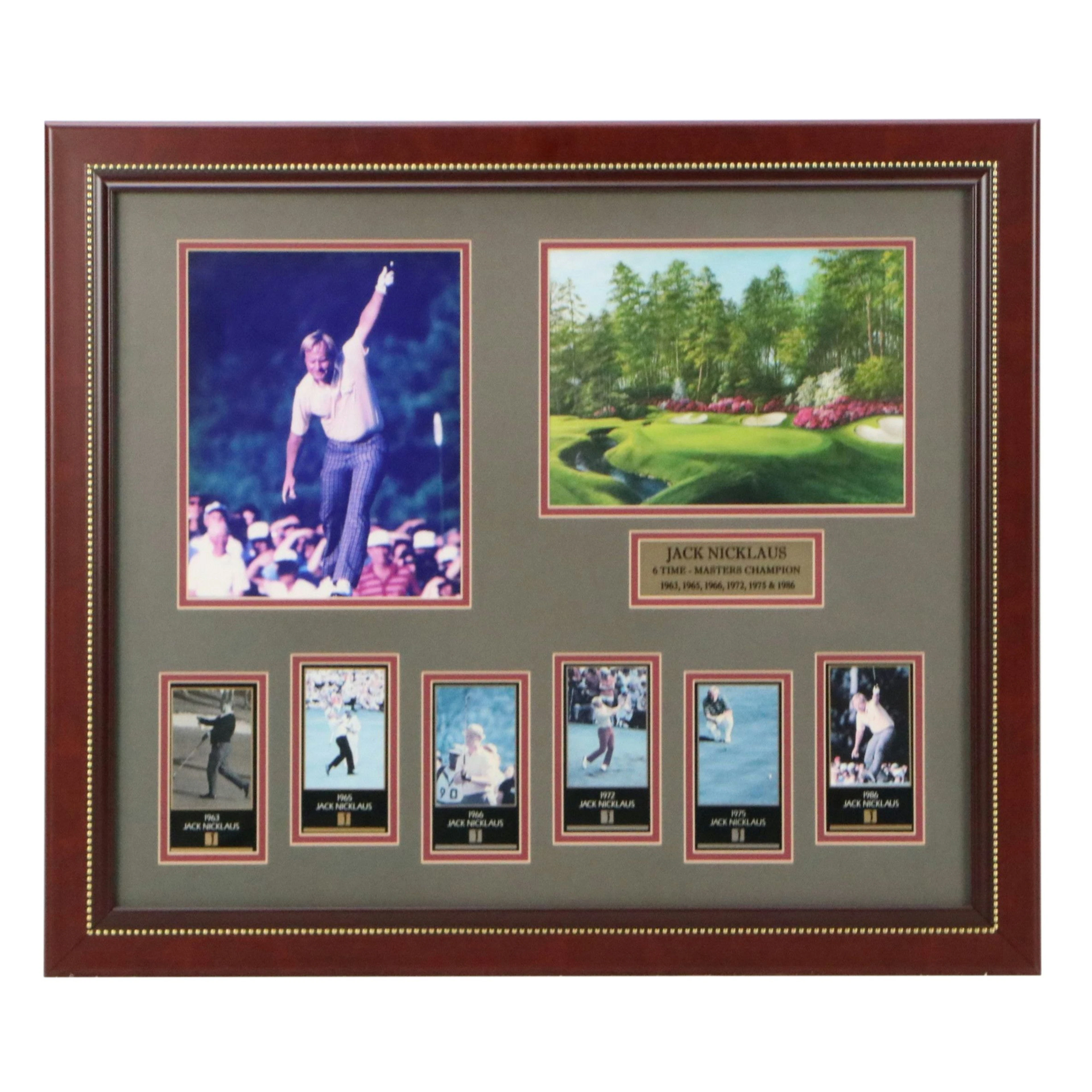 Display with Jack Nicklaus Champions of Golf Cards and Photograph, Late 20th C.
