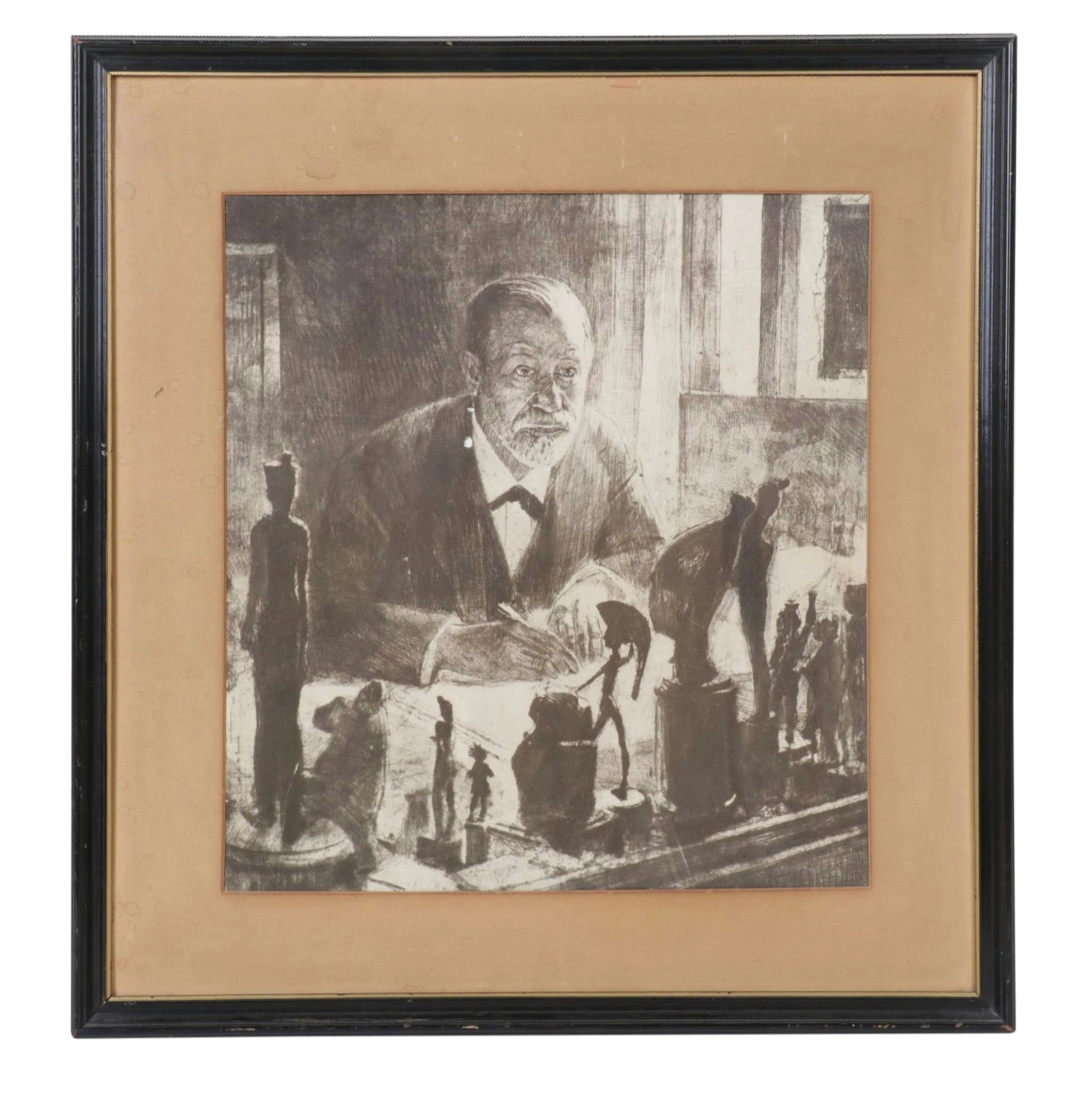 Photogravure After Max Pollak "Portrait of Sigmund Freud at his desk", 1945