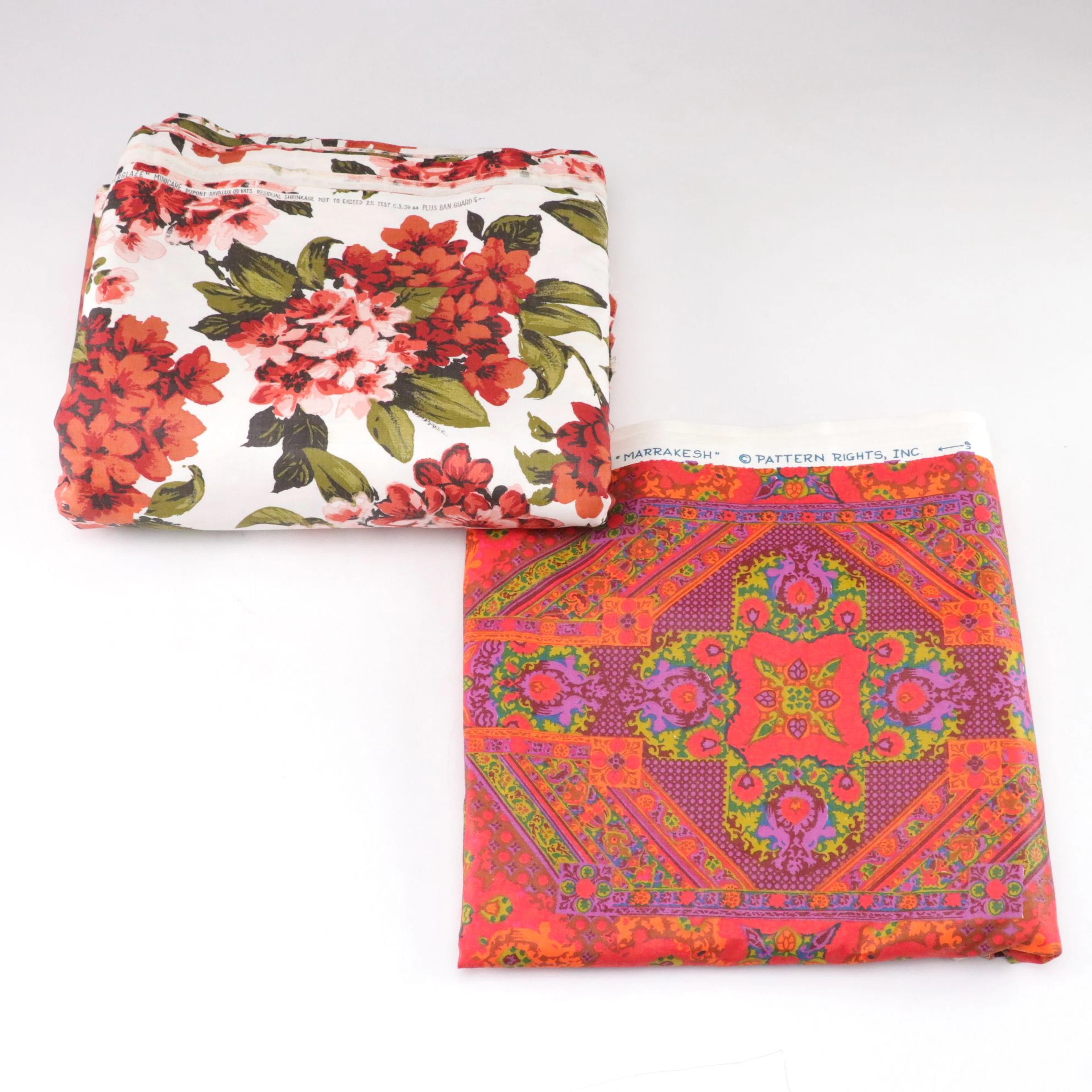 DuPont Savalux "Rhododendron" and Cohama "Marrakesh" Screen Printed Fabrics