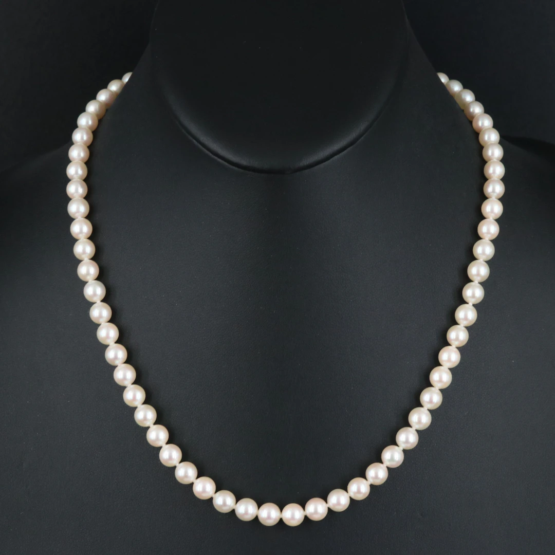 Mikimoto Princess Length Pearl Necklace with 18K Clasp