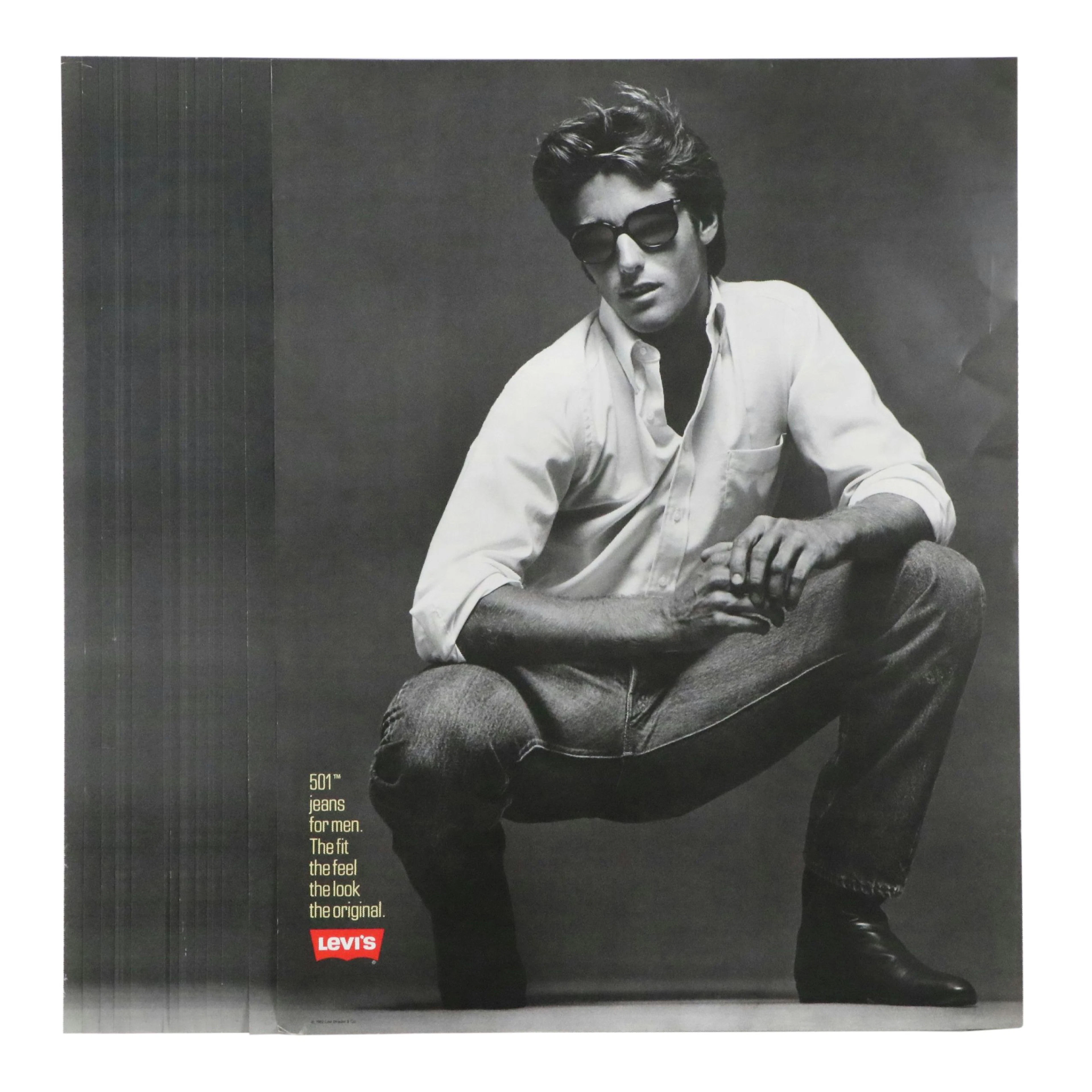 Vintage Levi's Advertisement Posters with Sinjin Smith, 1982