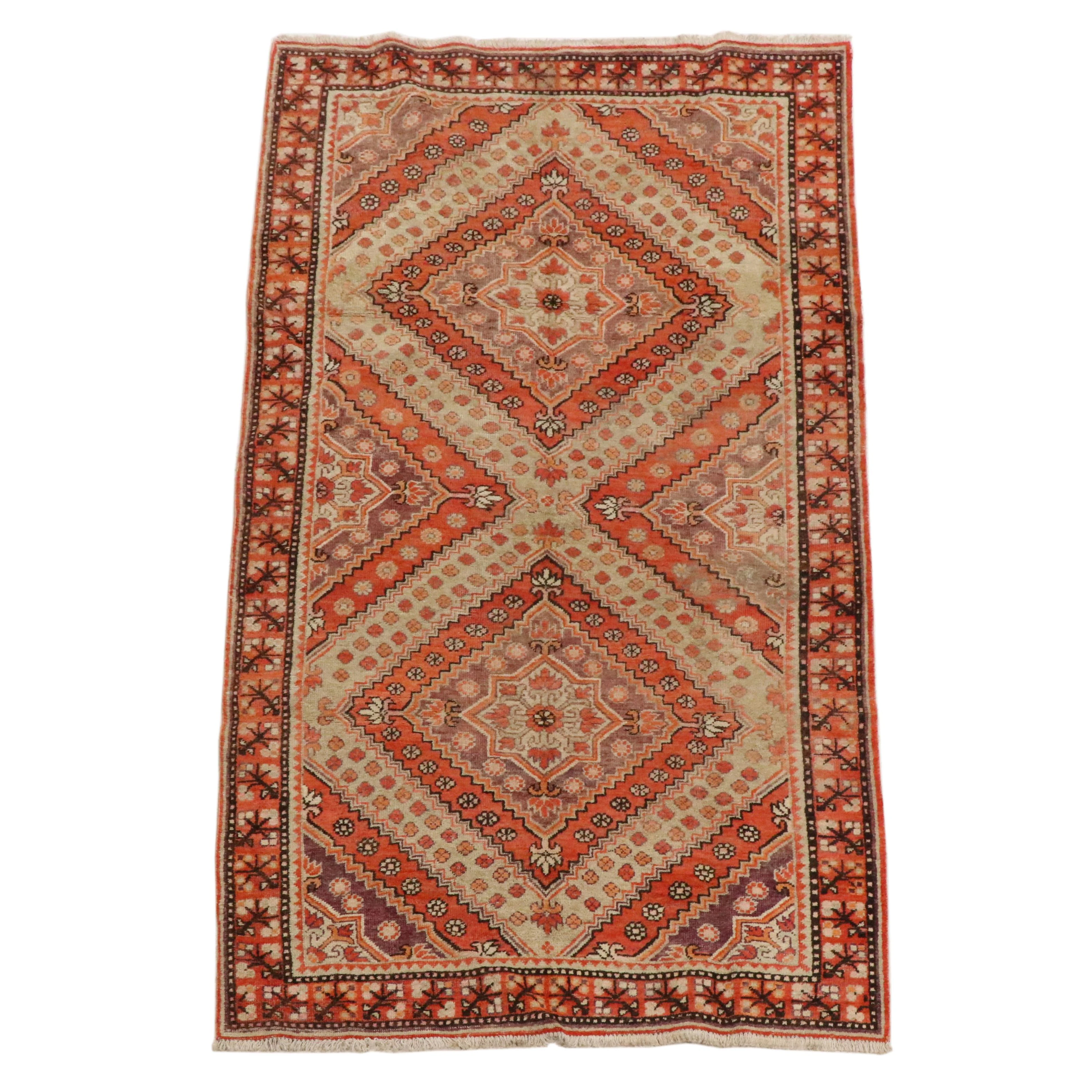 4'9 x 9'11 Hand-Knotted East Turkestan Khotan Area Rug