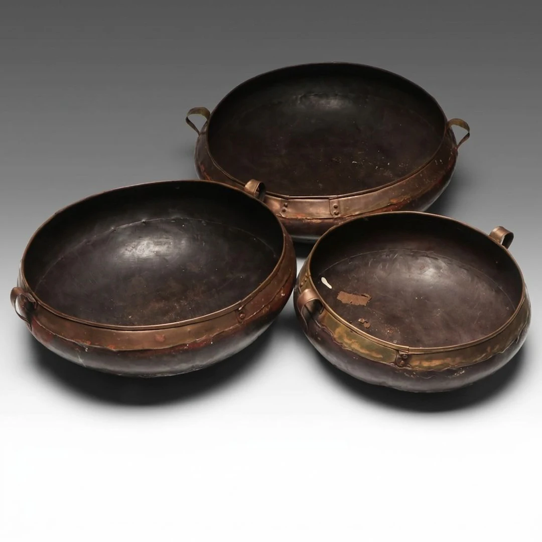 Indian Style Brass and Copper Nesting Bowls