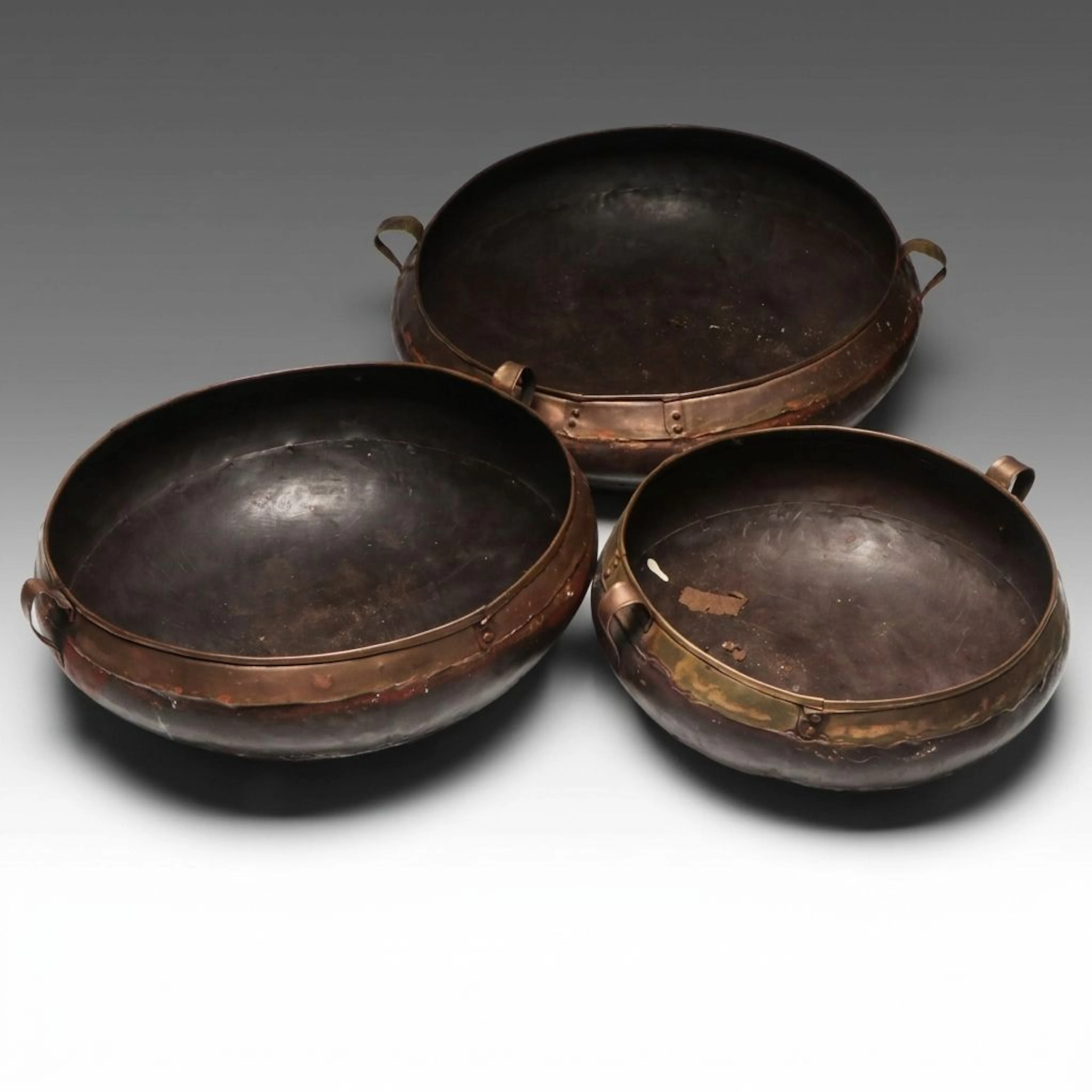 Indian Style Brass and Copper Nesting Bowls