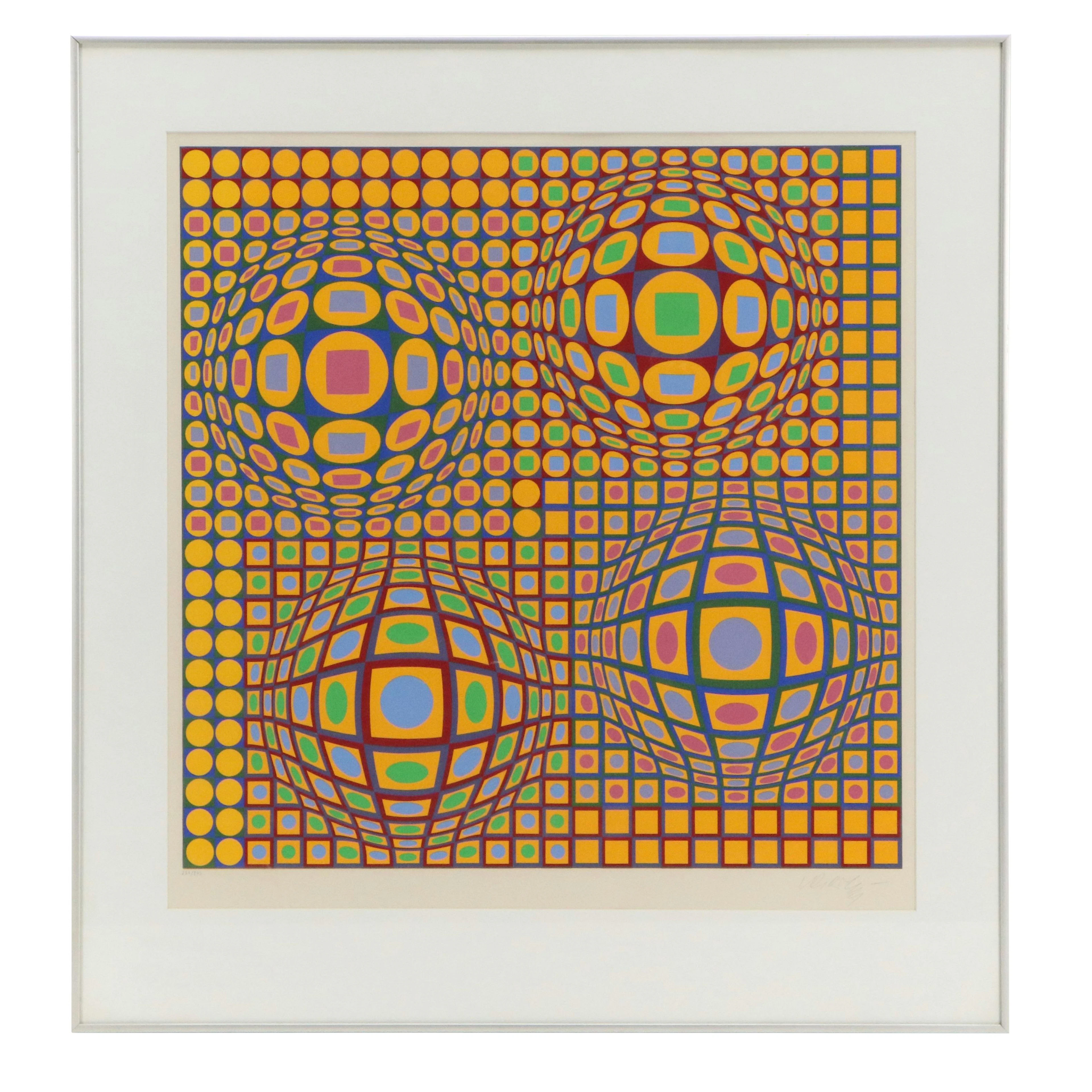 Victor Vasarely Op Art Serigraph "Quadrature," Circa 1979