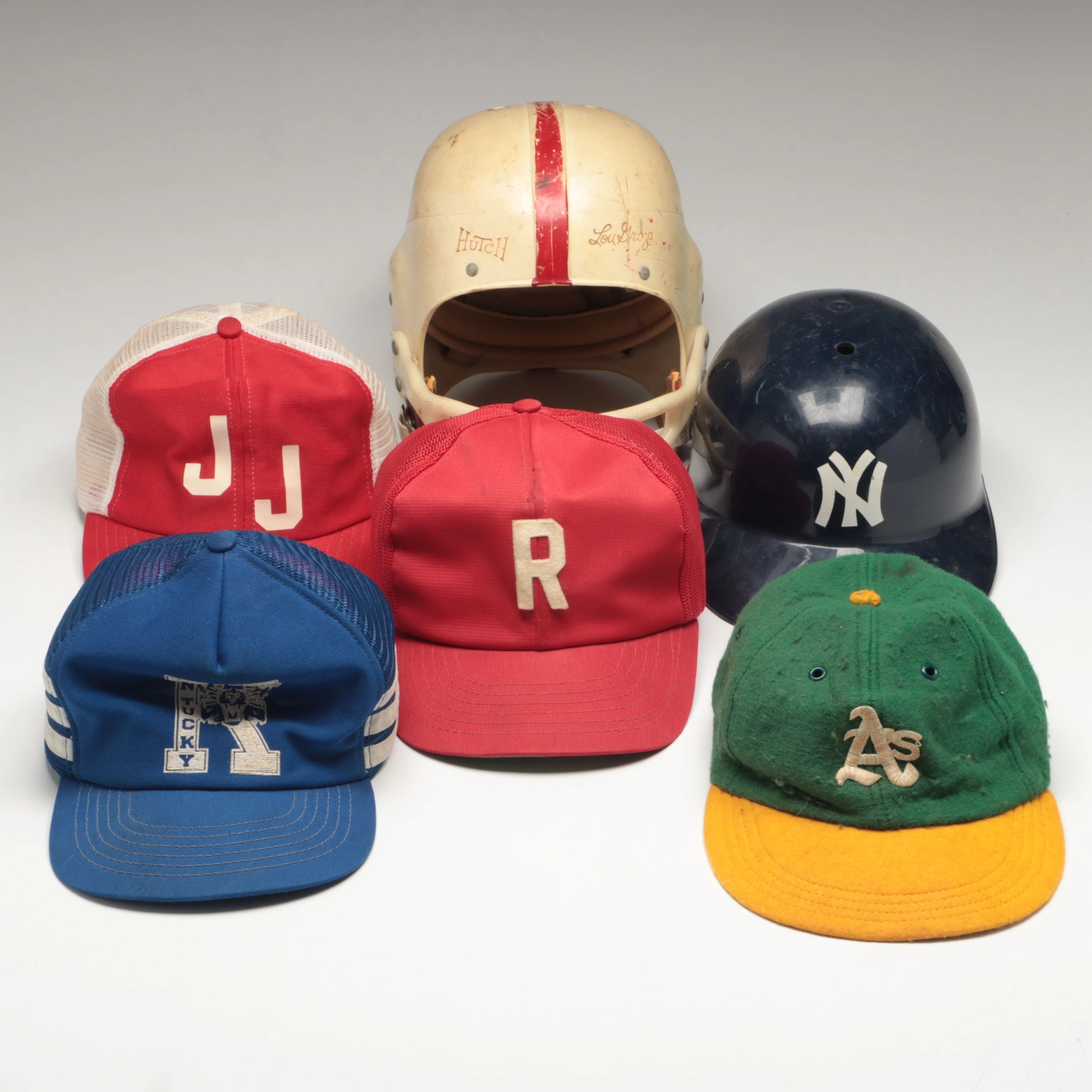 University of Kentucky, Oakland A's Baseball Hats with Lou Groza Football