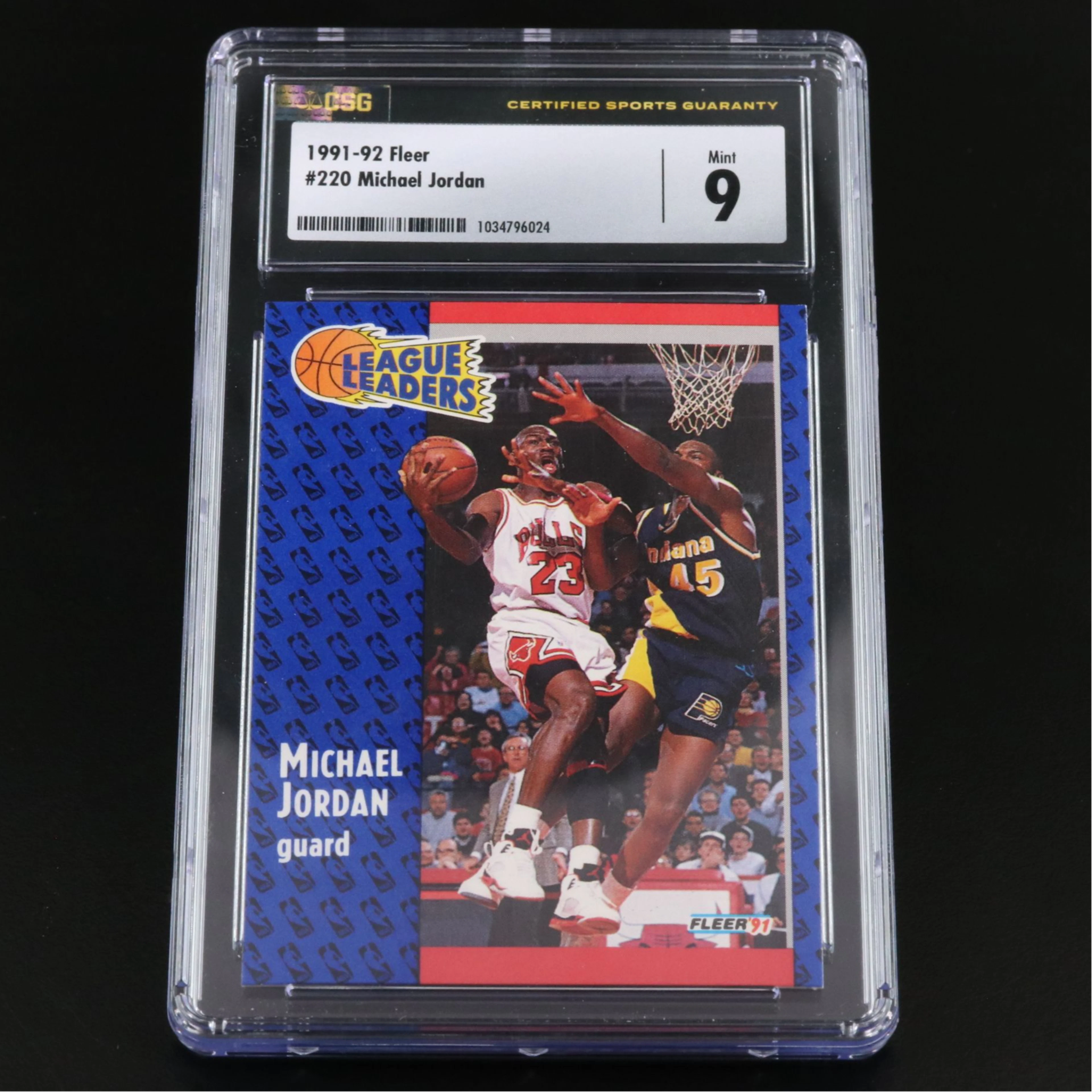 1991-92 Fleer Michael Jordan Chicago Bulls Basketball Card Graded CSG 9