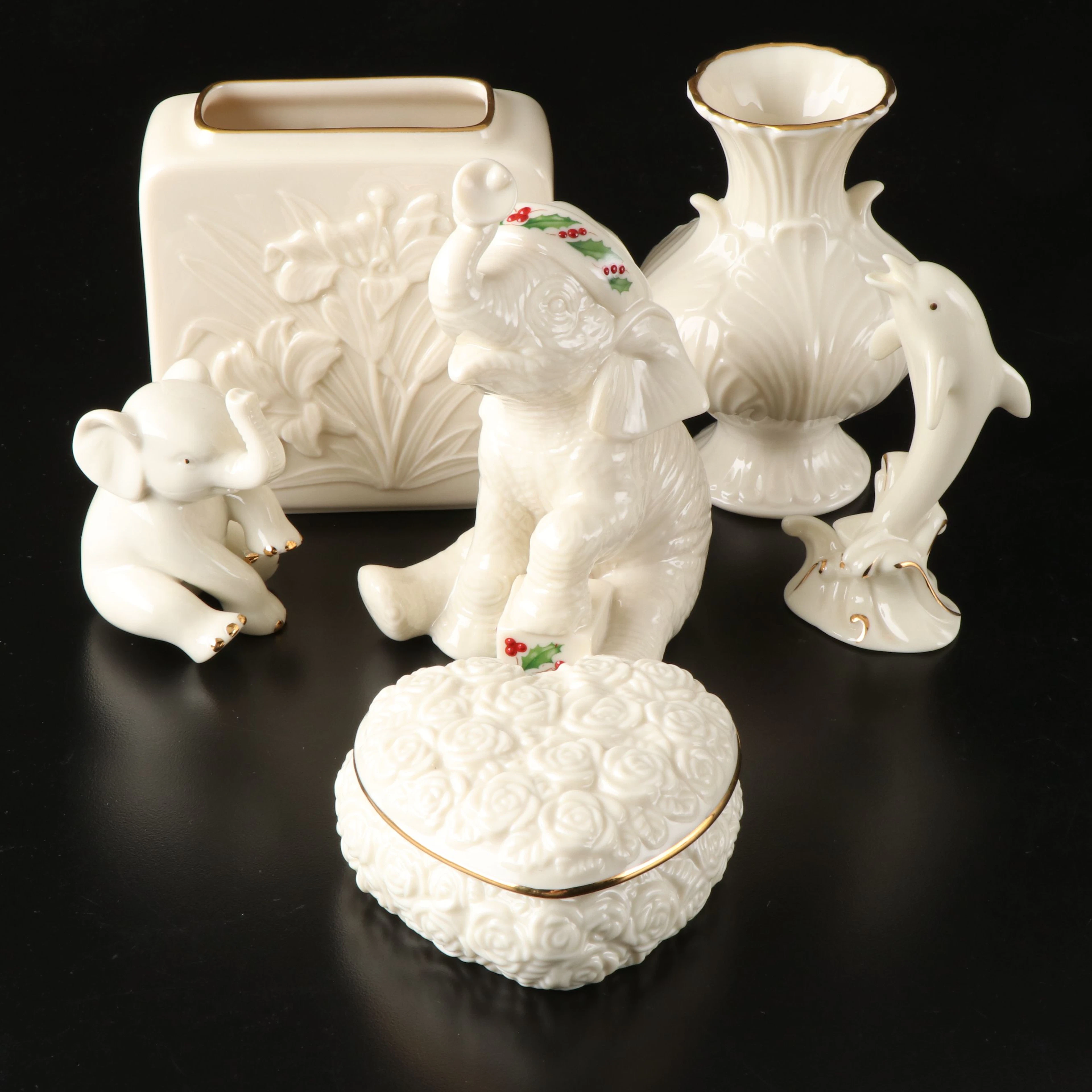 Lenox "China Jewels" Porcelain Elpehant and More Lenox Table Accessories