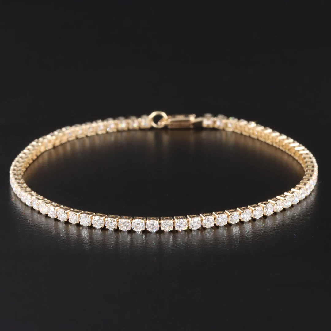 14K 3.14 CTW Lab Grown Diamond Line Bracelet with IGI Report