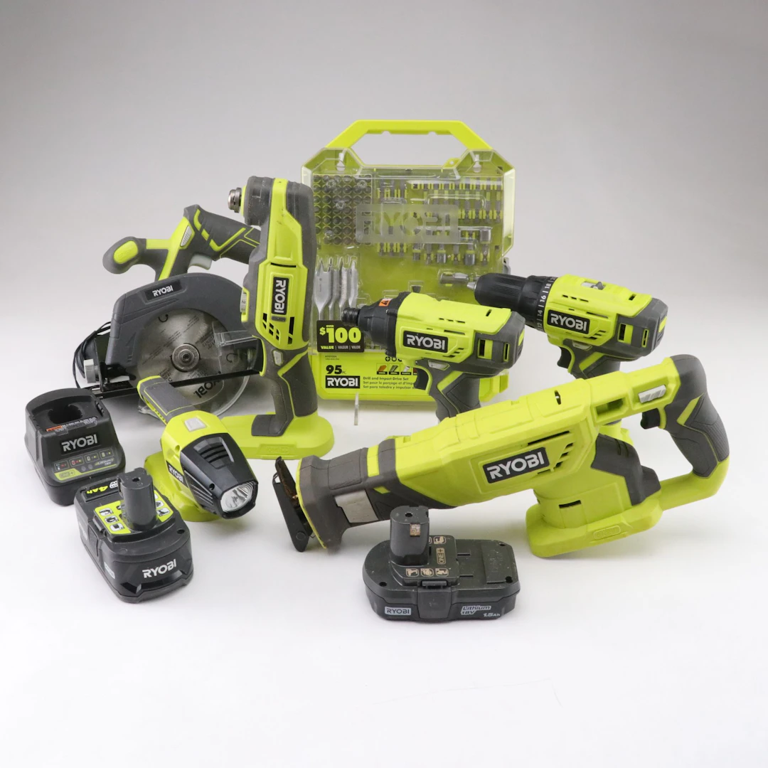 RYOBI Cordless Tool Kit with Circular Saw, Oscillating Multi-Tool, & More