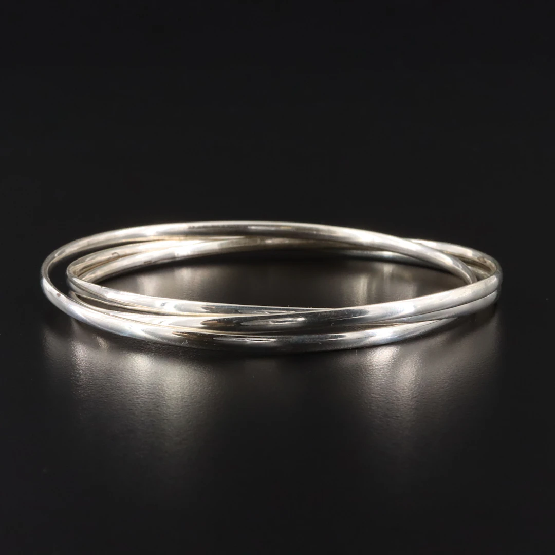 Sterling Rolling Bangle Bracelet