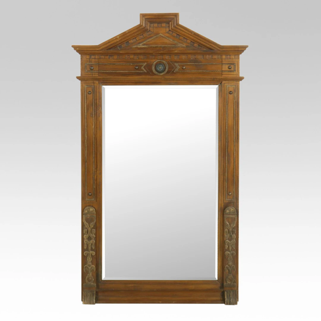 Eastlake Style Mahogany Wall Mirror, Late 19th to Early 20th Century