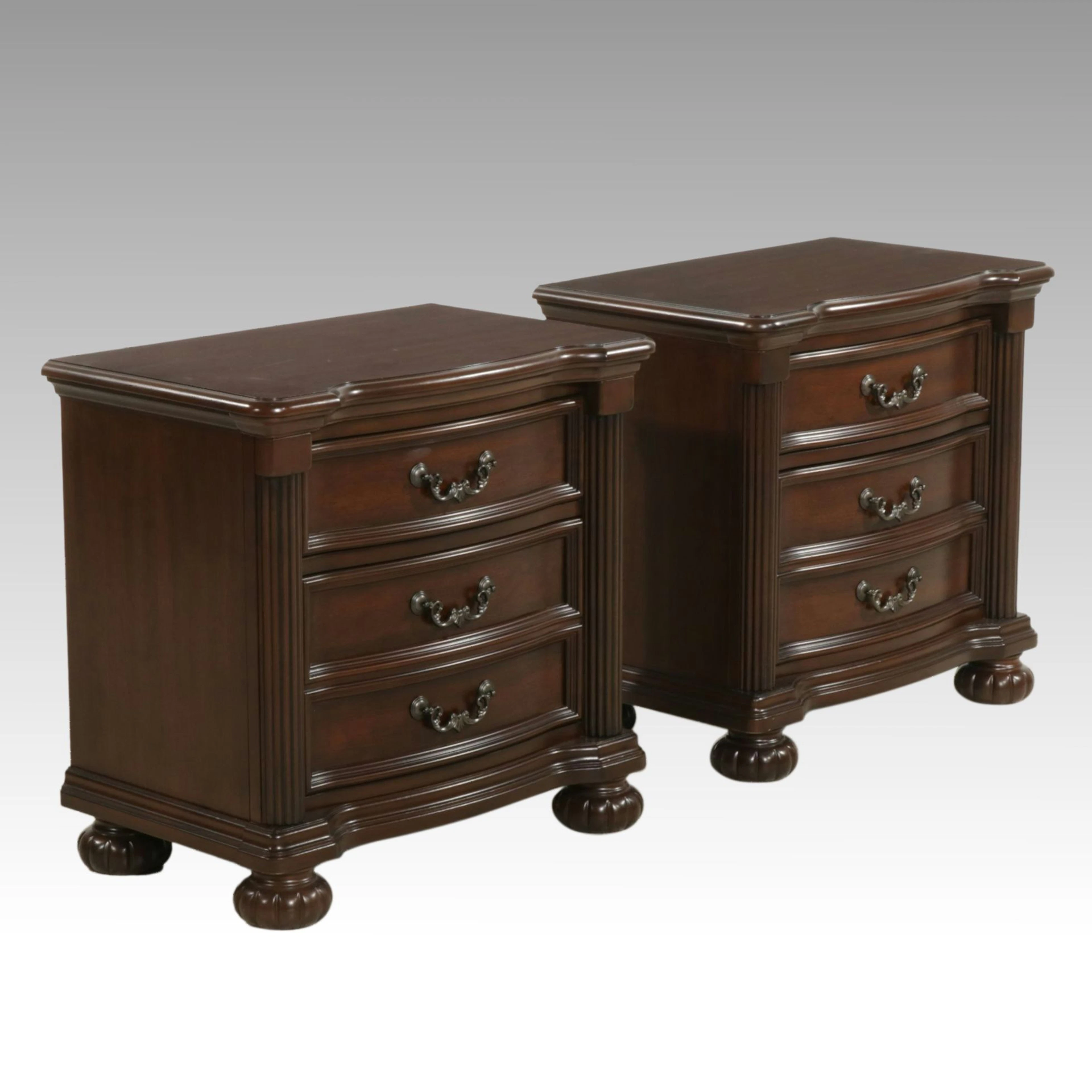 Ashley Furniture "Signature Designs" Neoclassical Style Nightstands, Pair