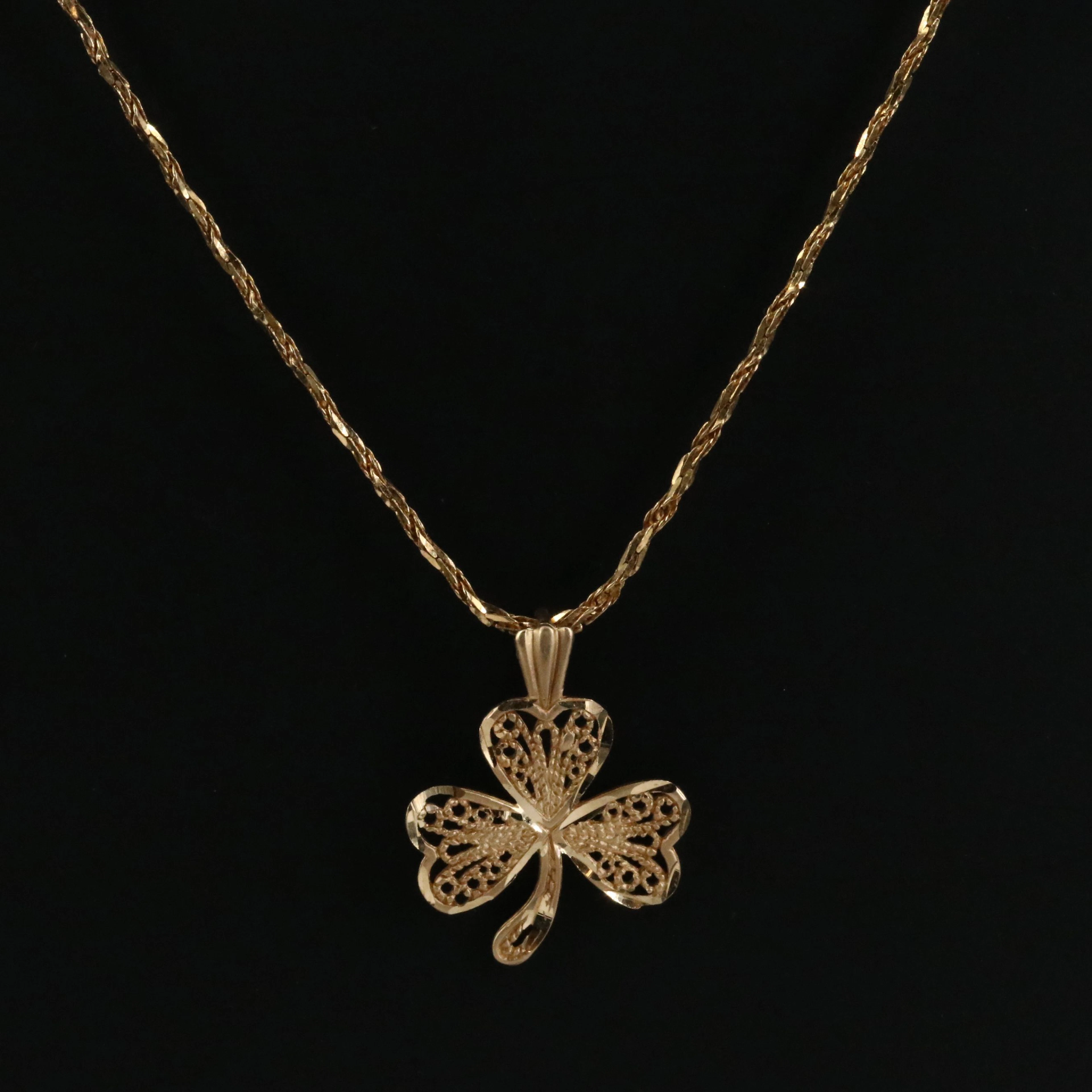 Michael Anthony 14K Shamrock Pendant Necklace