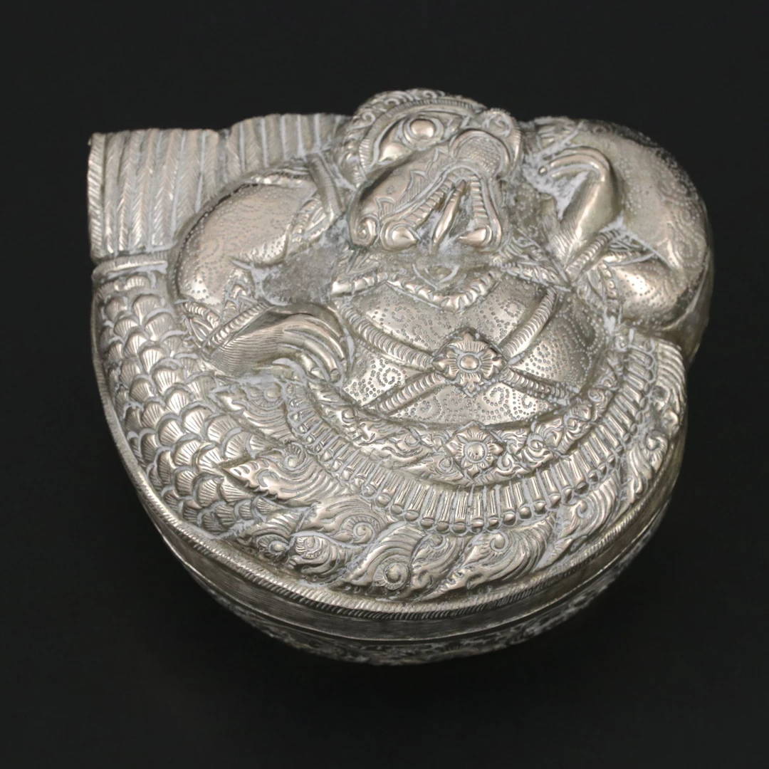 Cambodian 900 Silver Repoussé Betel Box