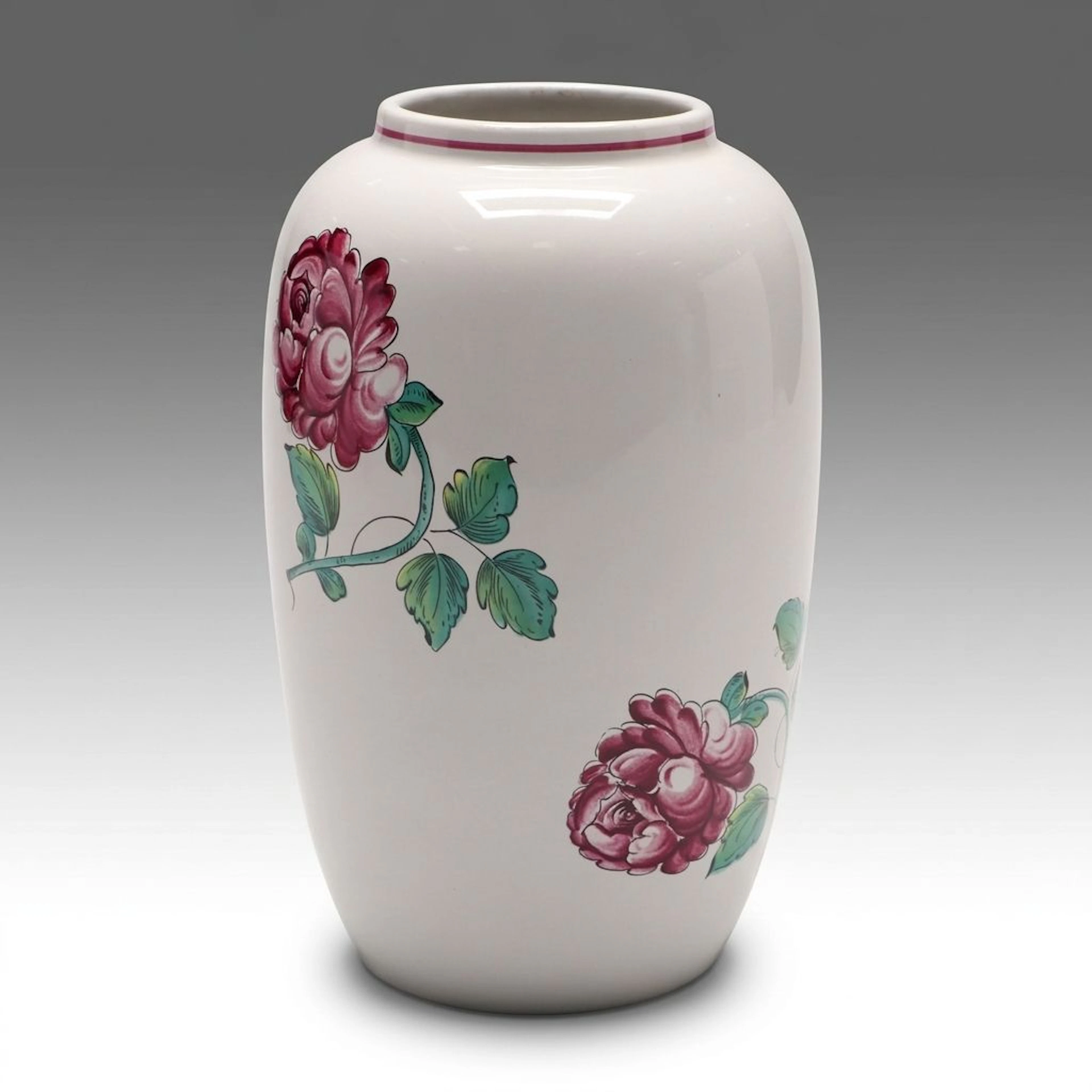 Tiffany & Co. "Strasbourg Flowers" Hand-Painted Ceramic Vase