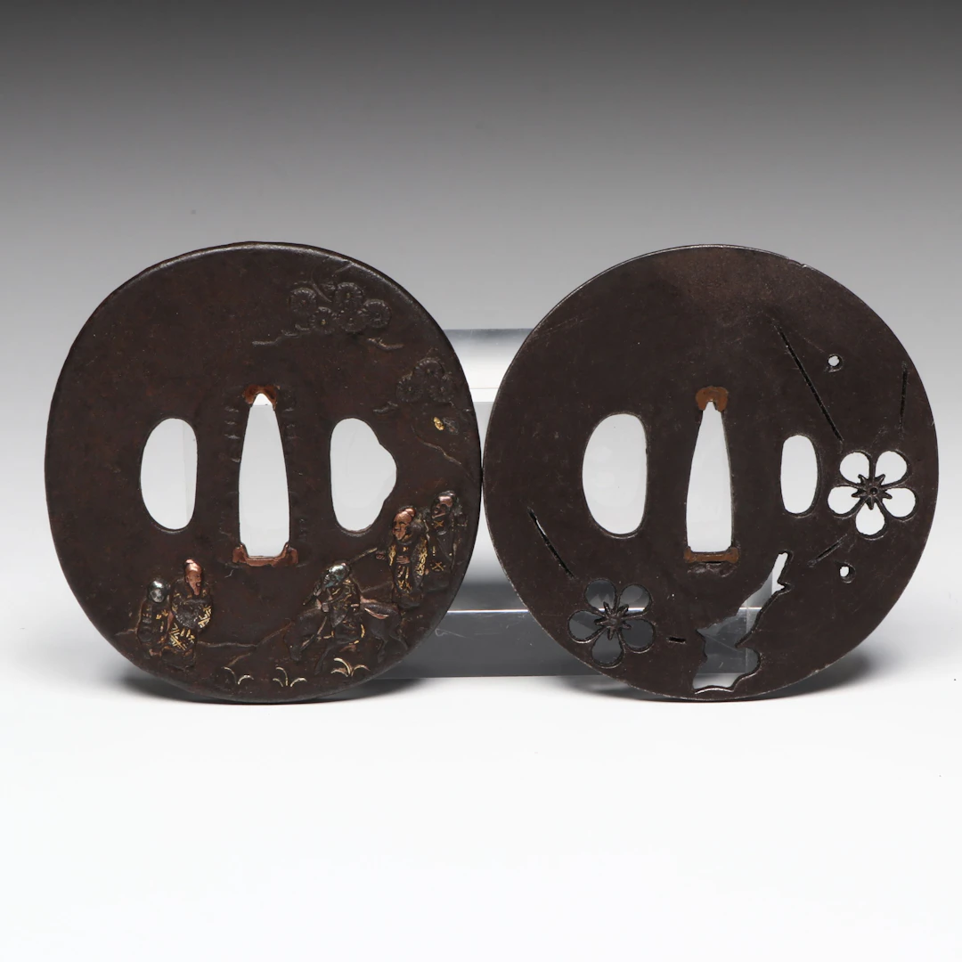 Antique Japanese Edo Period Iron Tsubas