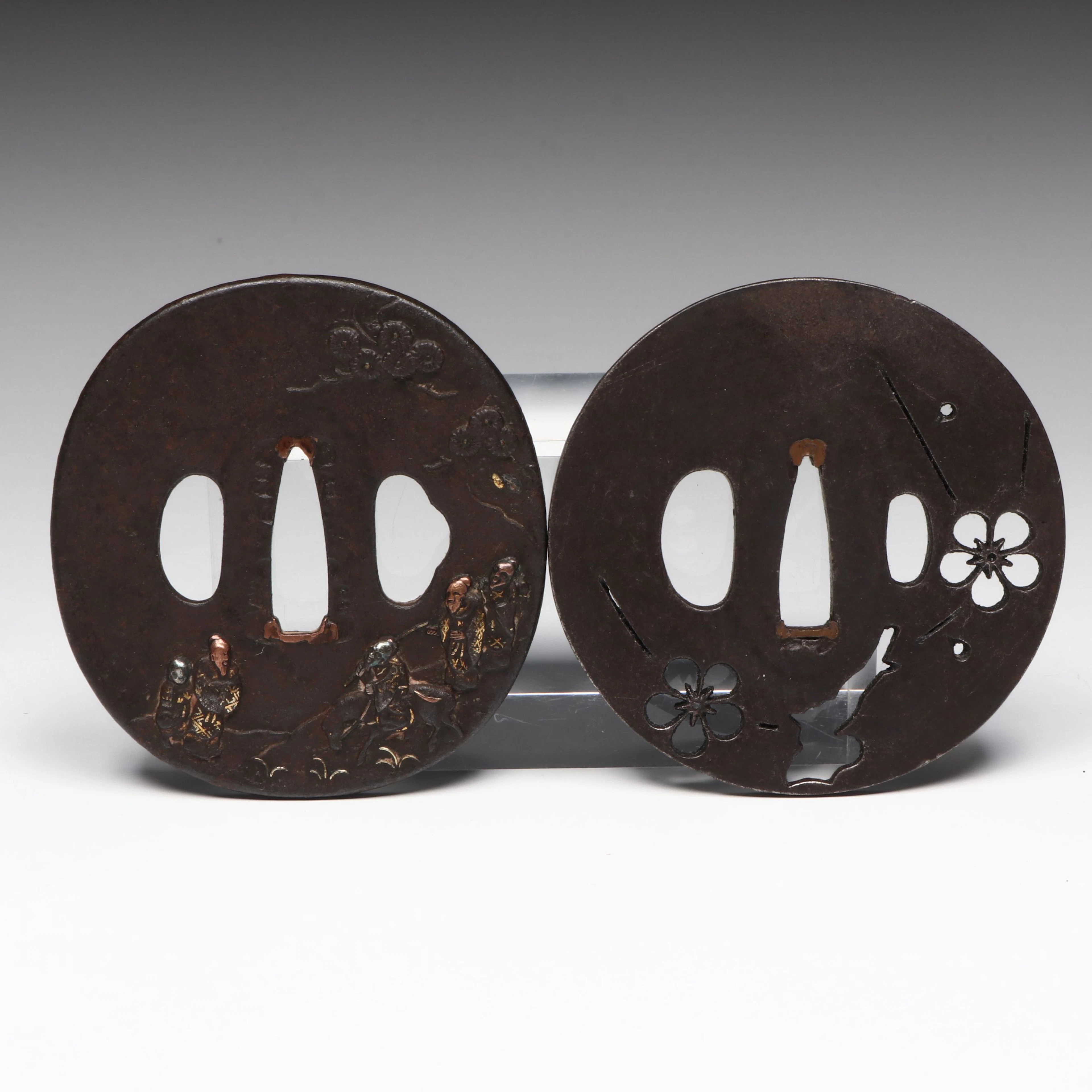 Antique Japanese Edo Period Iron Tsubas