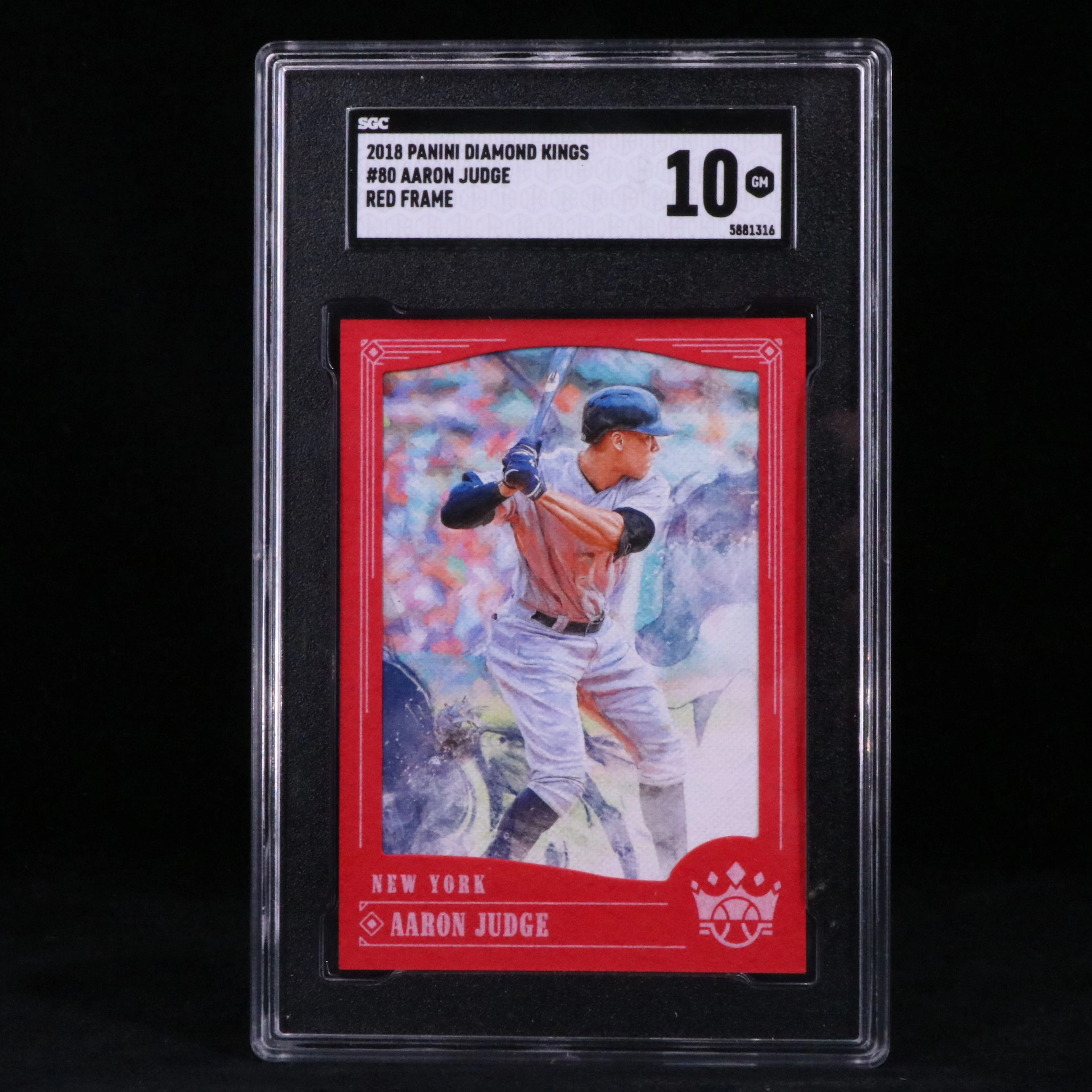 2018 Diamond Kings Aaron Judge Red Frame Baseball Card Graded SGC 10