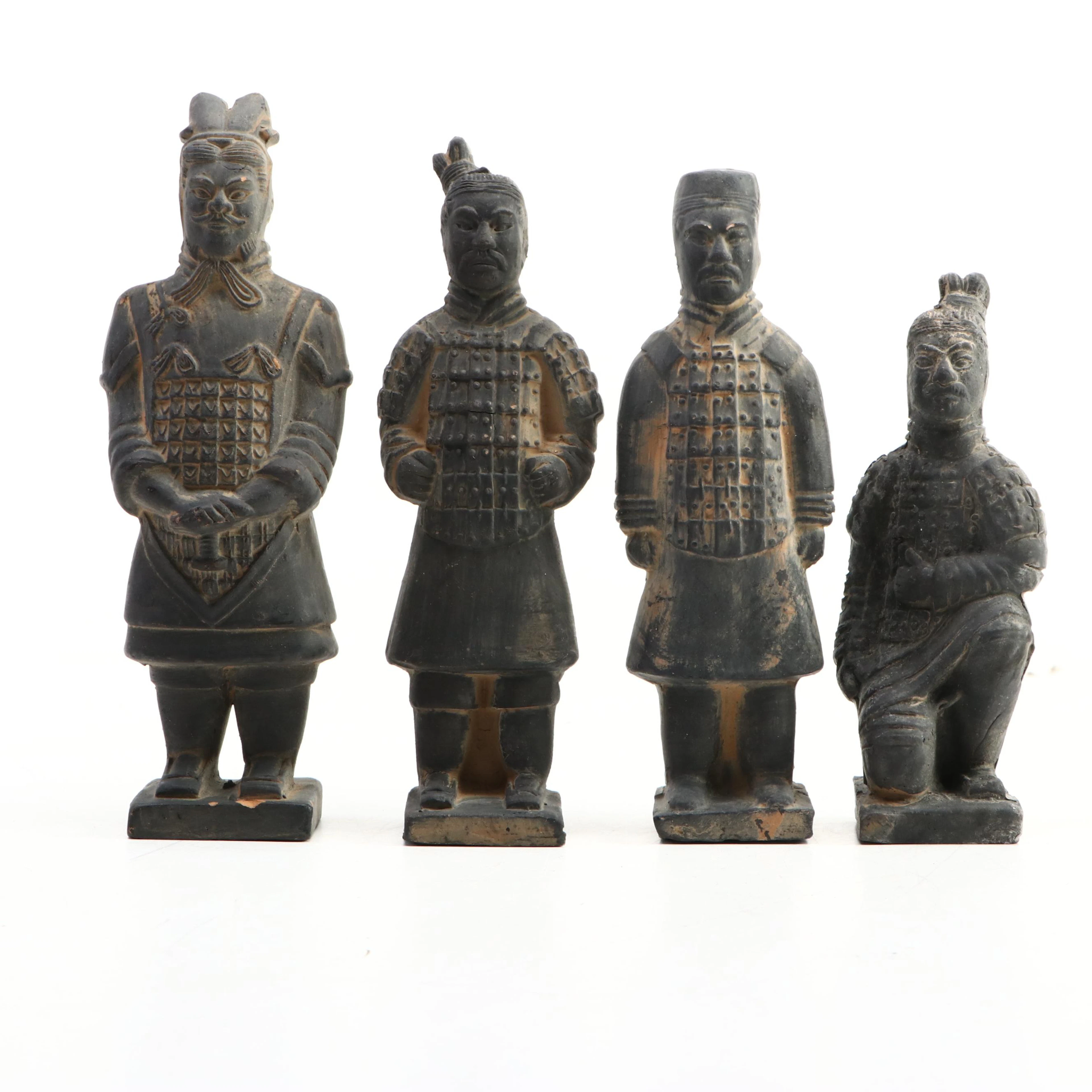 Chinese Terracotta Warrior Miniature Ceramic Figures in Decorative Box