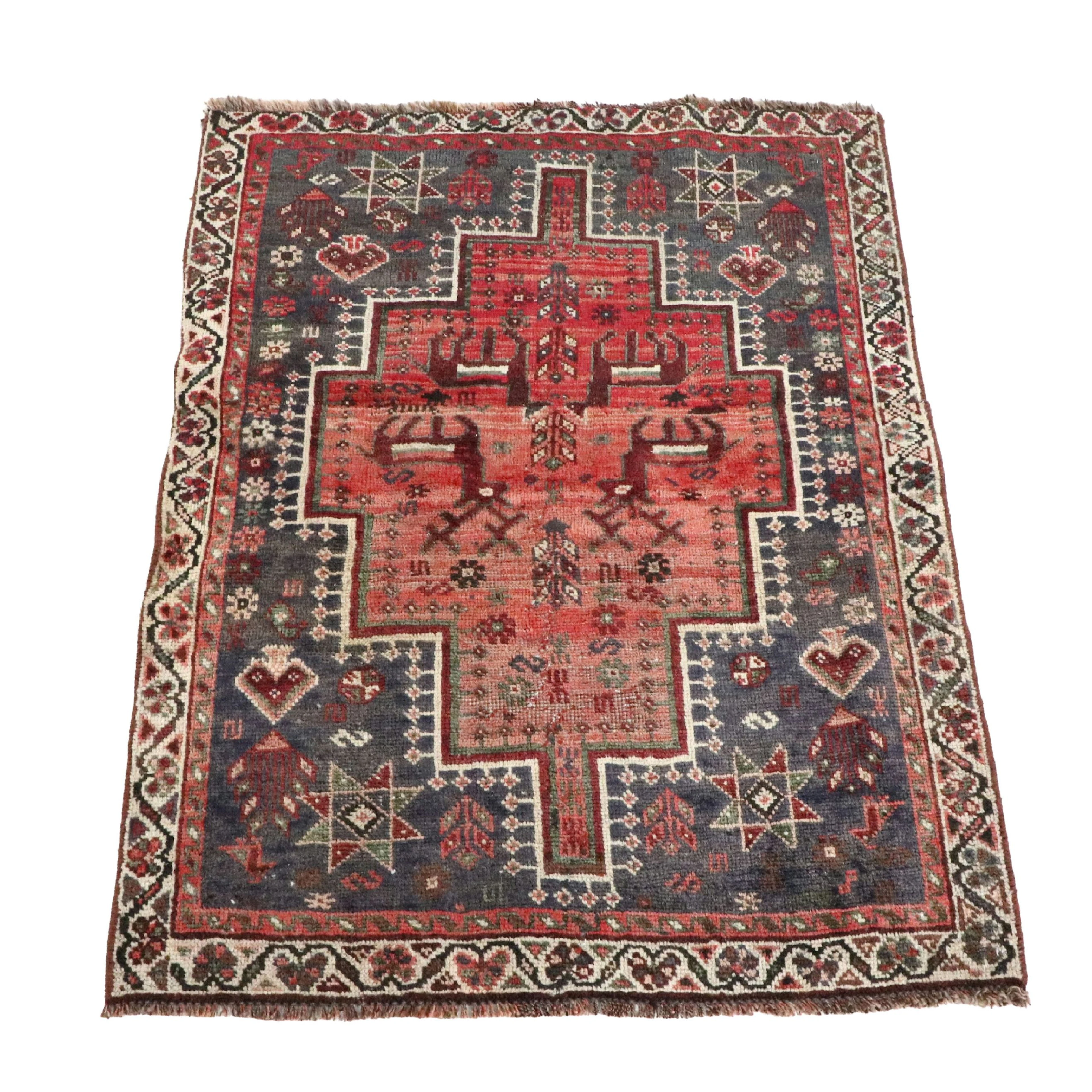 3'3 x 4'4 Hand-Knotted Persian Kurdish Area Rug