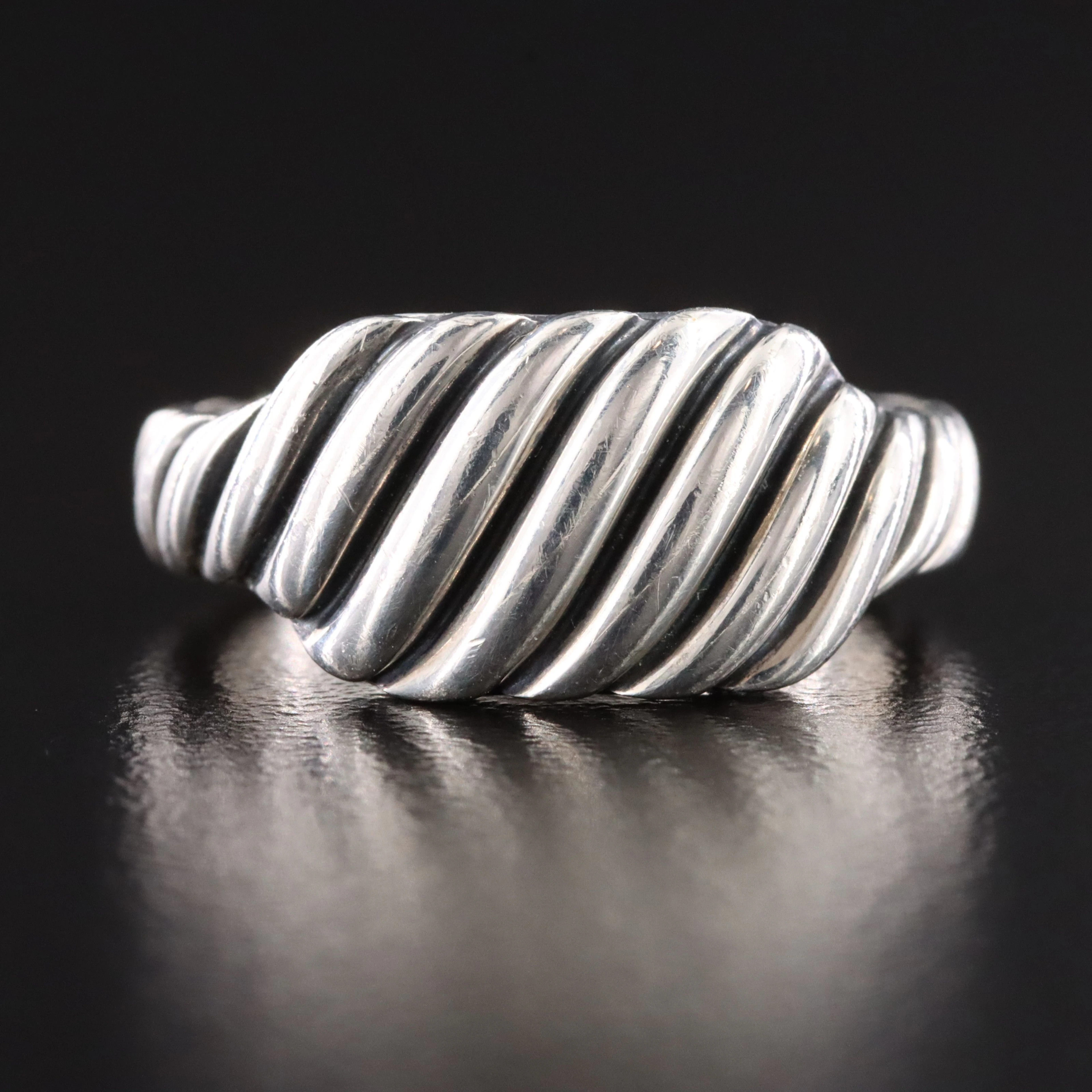 David Yurman Sterling Sculpted Cable Contour Ring