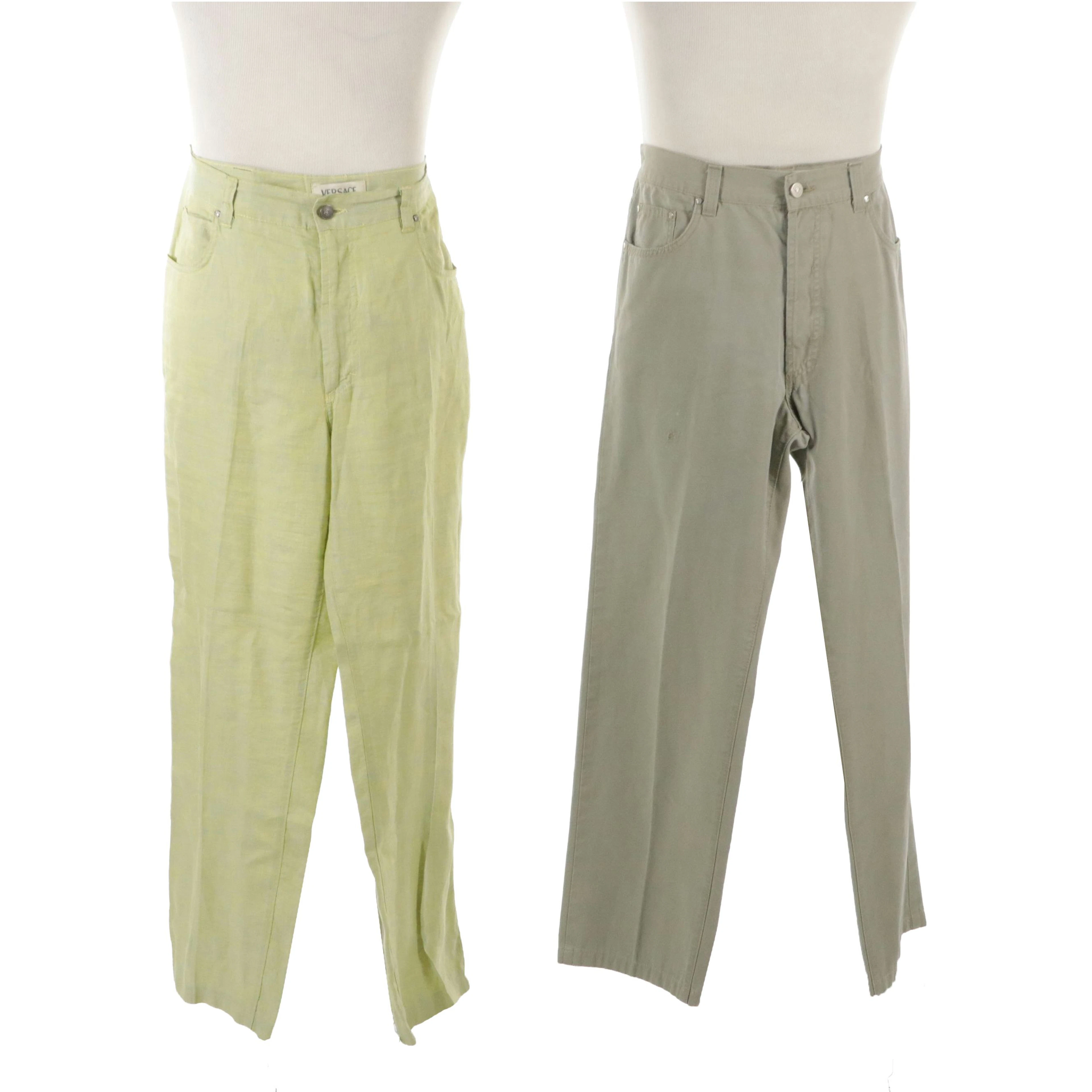 Men's Versace Jeans Couture Linen Zip-Fly and Cotton Button-Fly Pants, Vintage