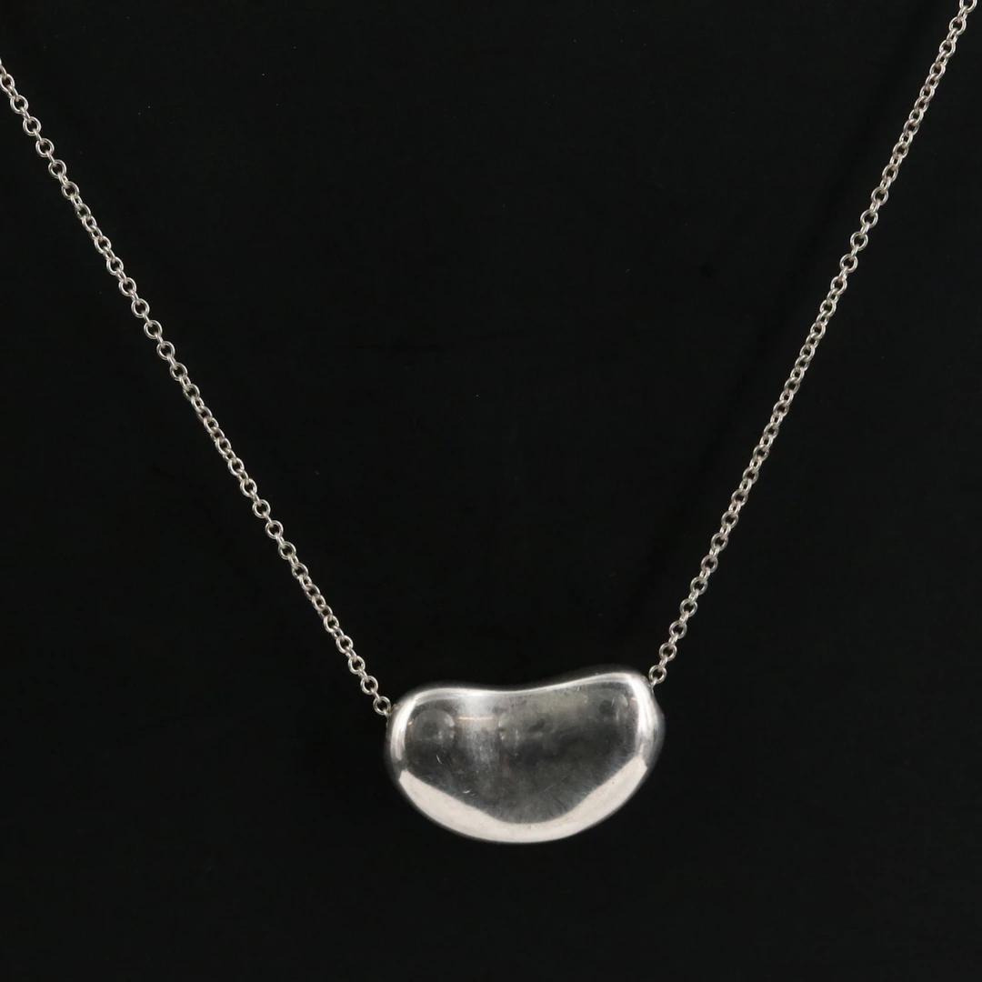 Elsa Peretti for Tiffany & Co. Sterling Bean Design Necklace