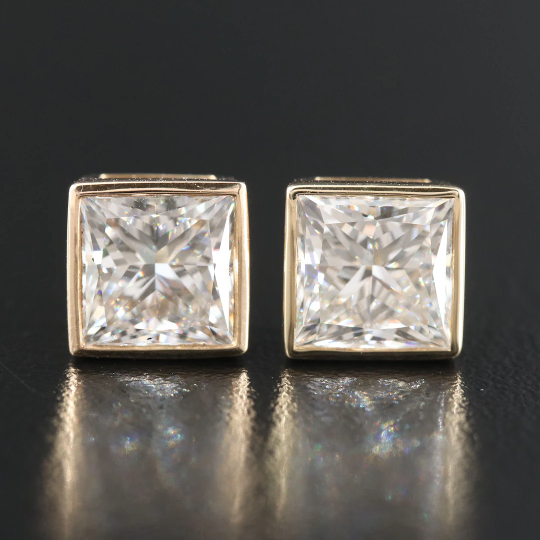 14K 4.11 CTW Lab Grown Diamond Earrings with IGI Reports