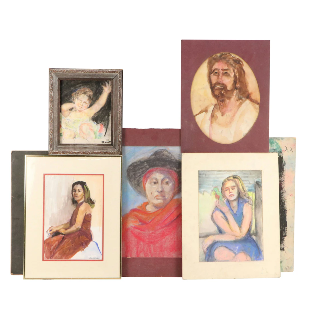 Collection of Edith Susarret Marrero Portrait Drawings and Paintings