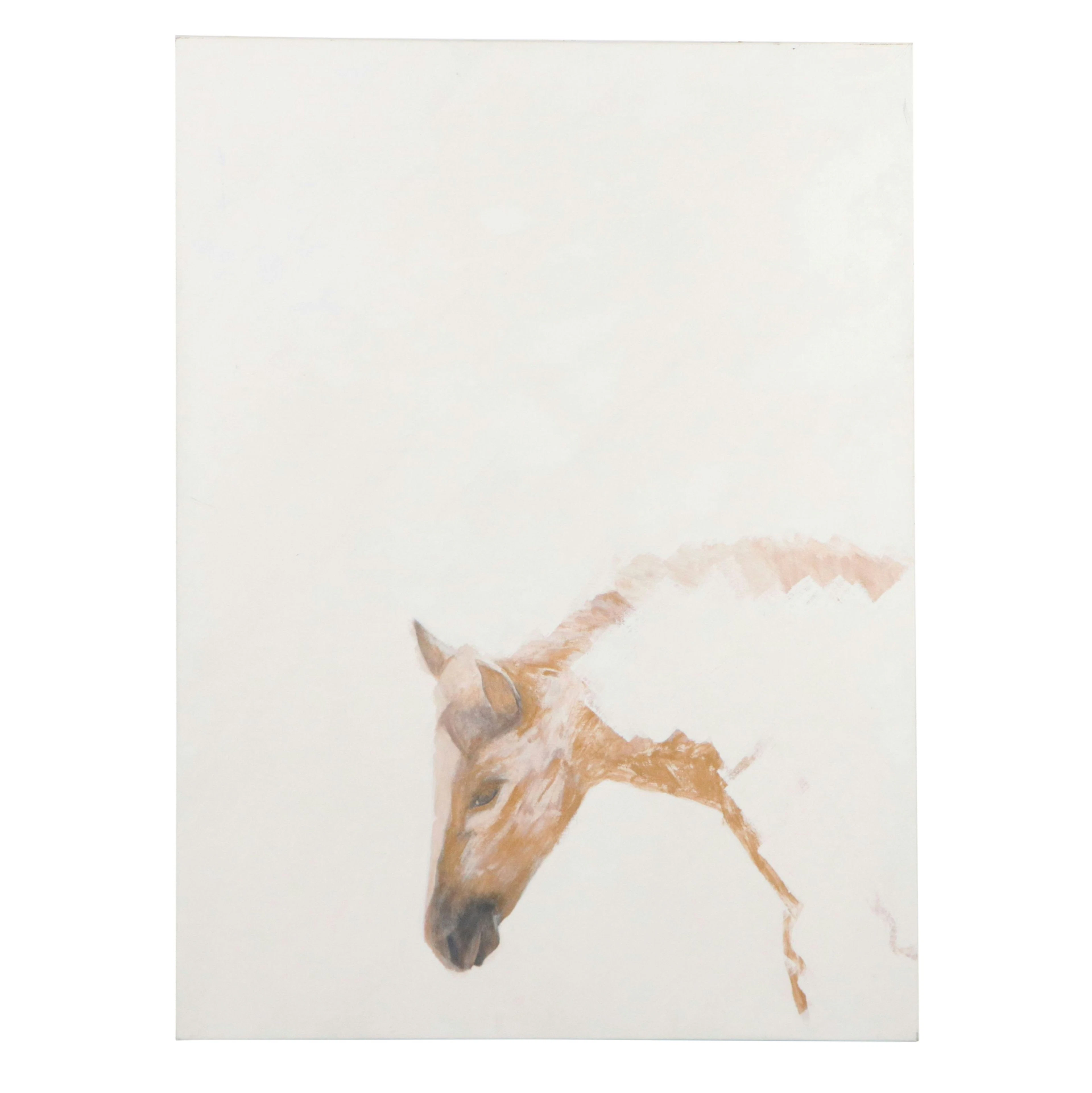 Minimalist Oil Painting of Horse