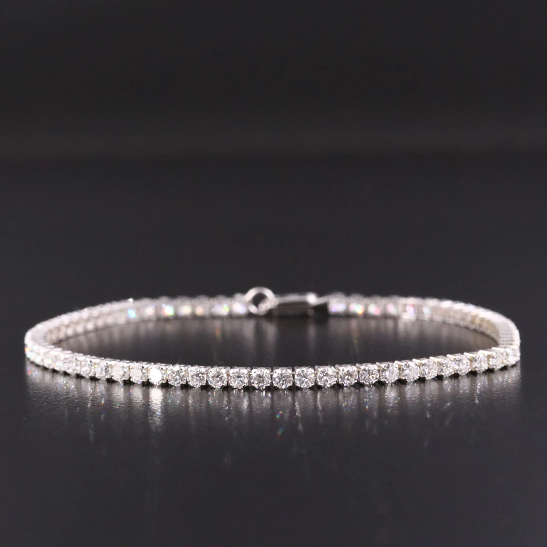 14K 3.28 CTW Lab Grown Diamond Line Bracelet with IGI Report