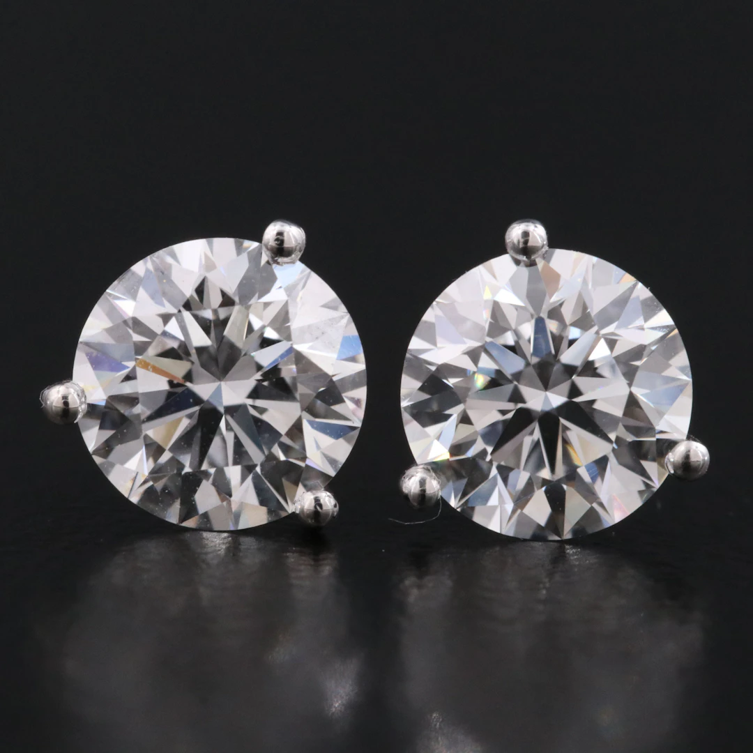 14K 2.44 CTW Lab Grown Diamond Stud Earrings with IGI Reports