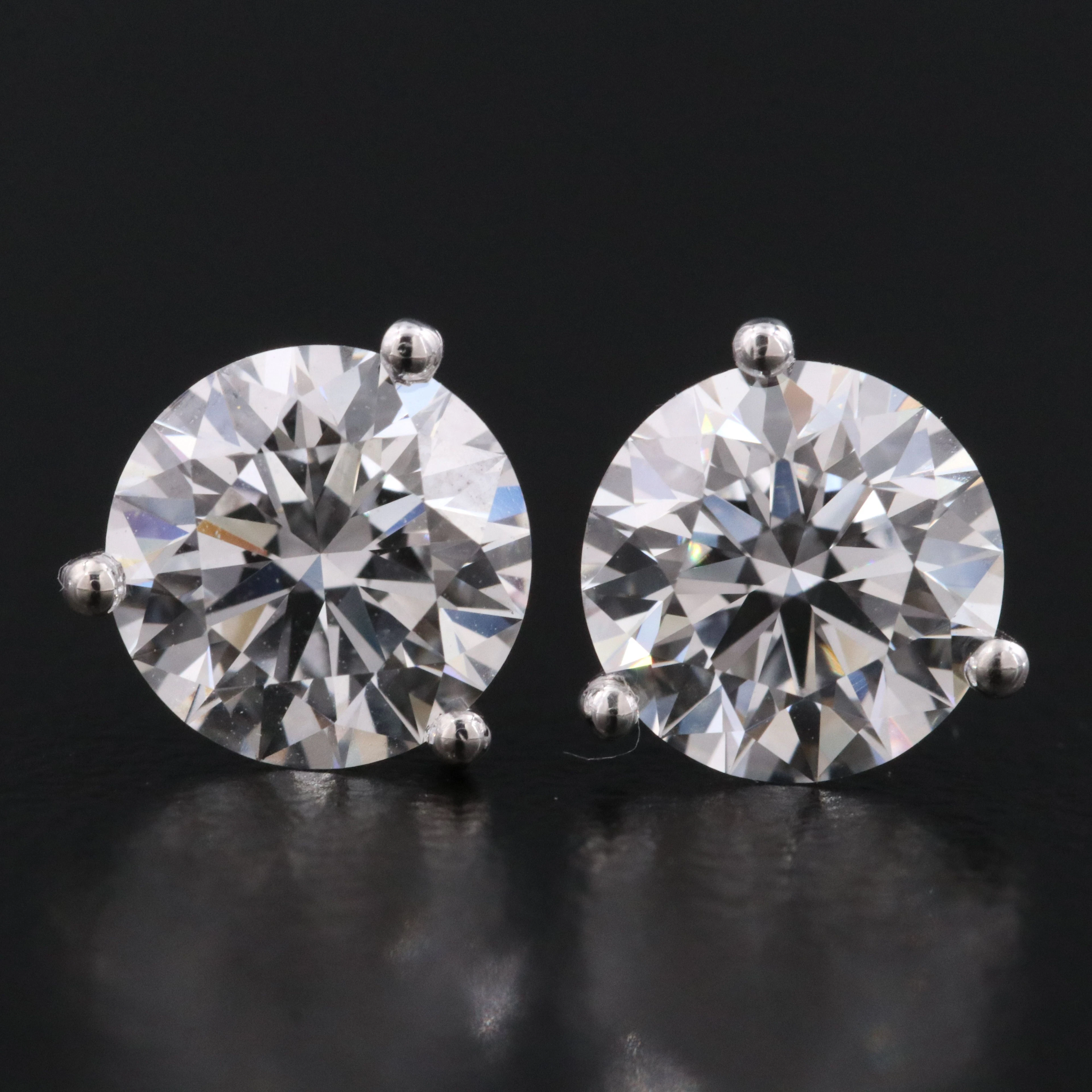 14K 2.44 CTW Lab Grown Diamond Stud Earrings with IGI Reports
