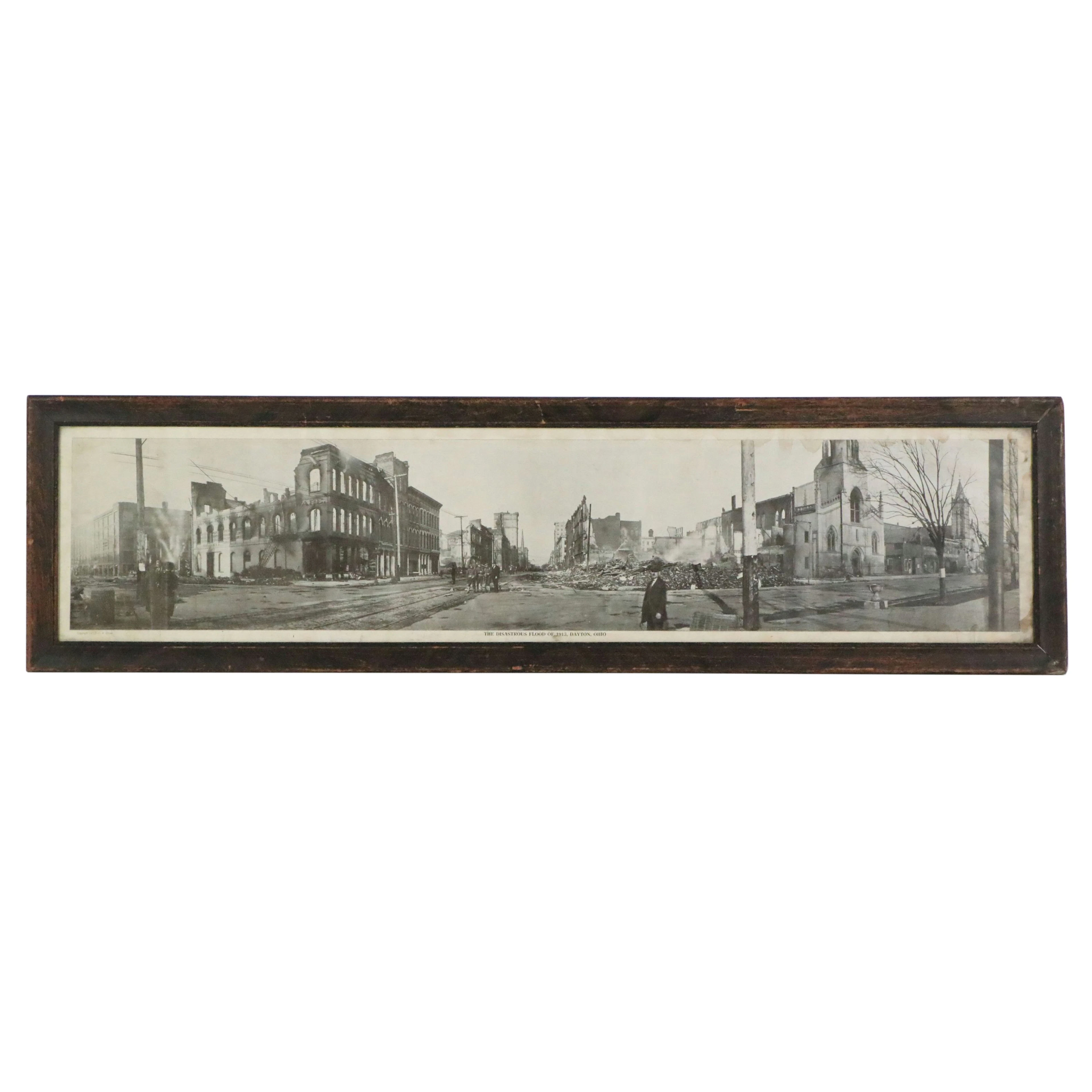 Panoramic Halftone "The Disastrous Flood of 1913, Dayton, Ohio," Circa 1913