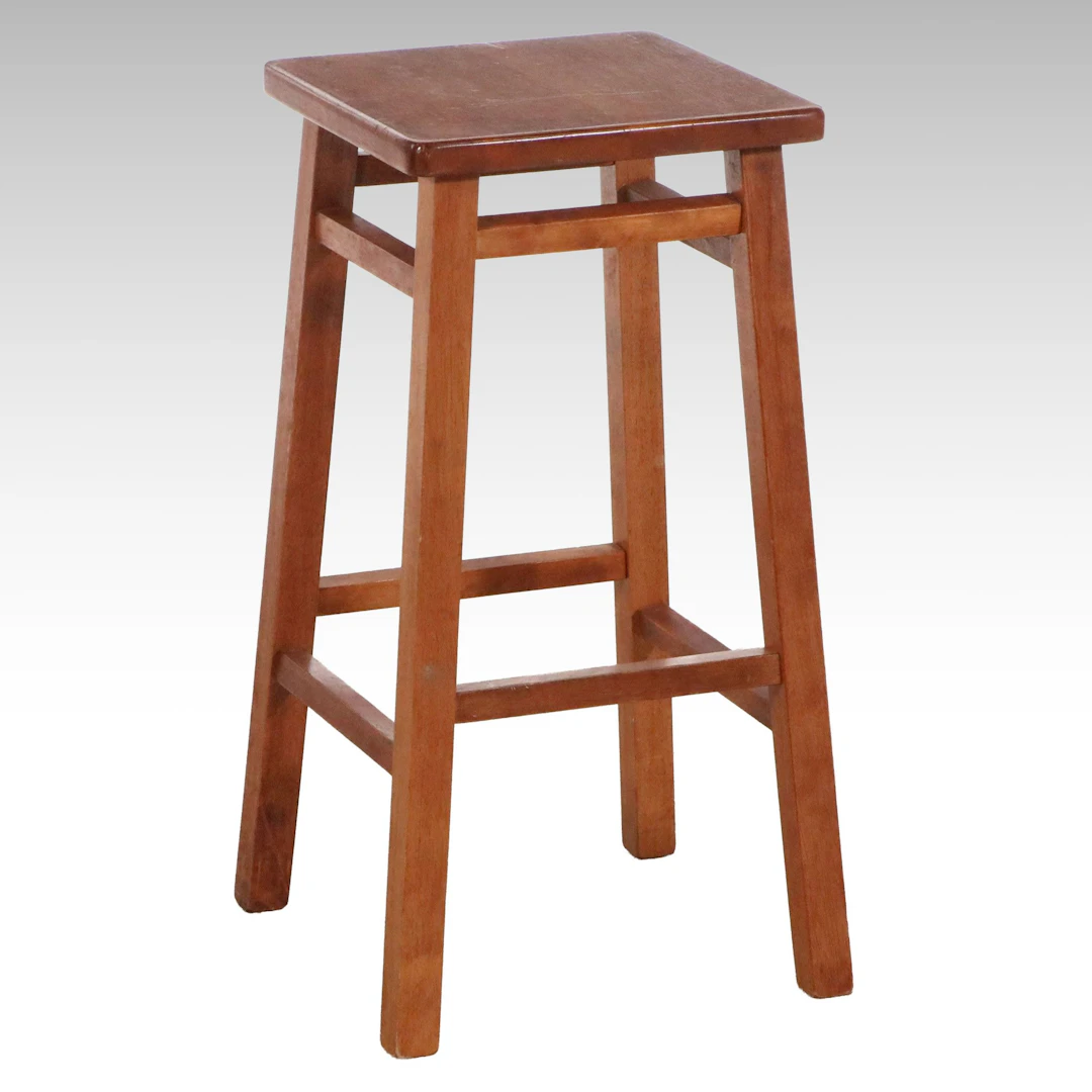 Contemporary Teak Barstool