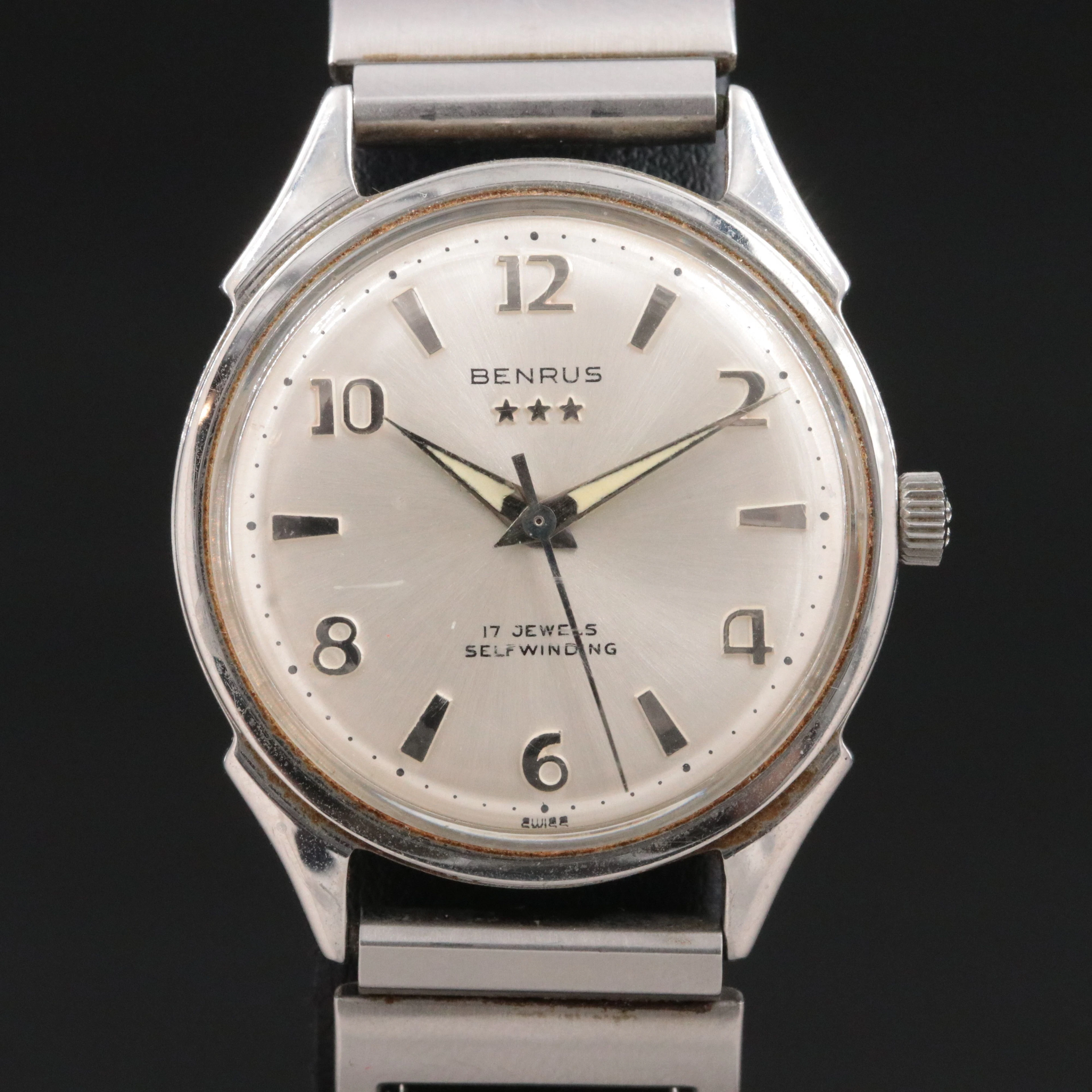 Vintage Benrus 3 Star Stainless Steel Self Winding Watch