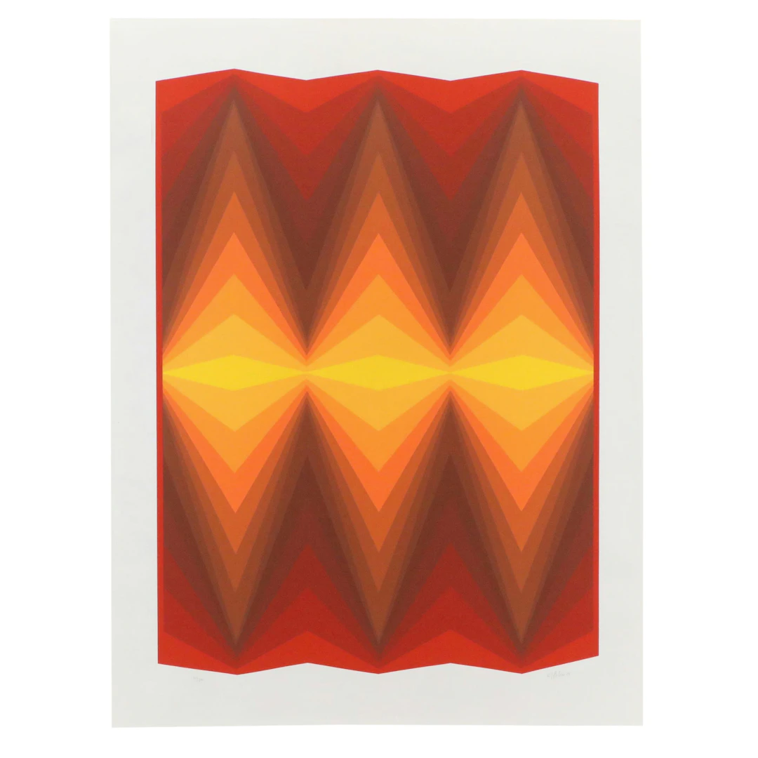 Jürgen Peters Op Art Serigraph, 1980