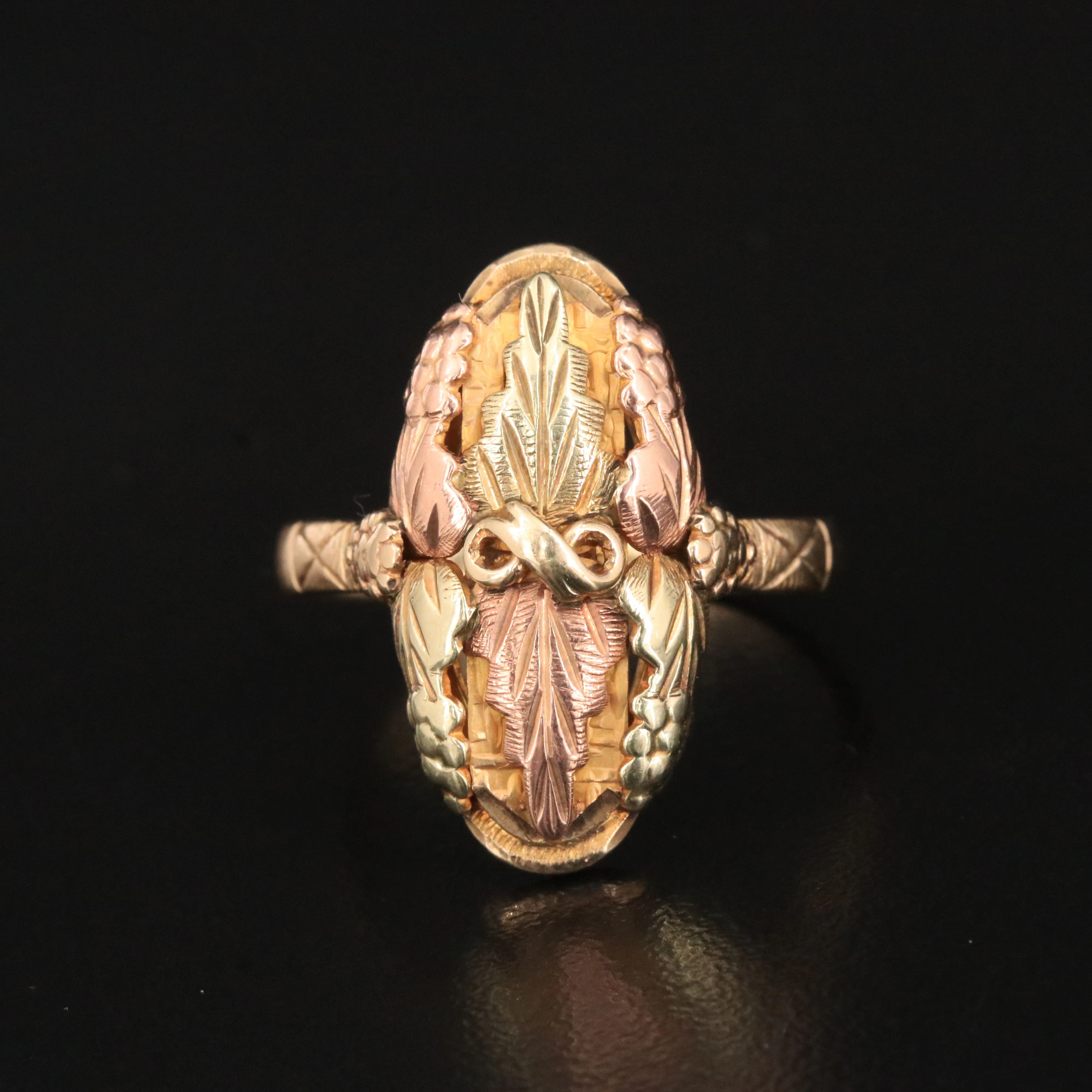 Landstrom's Black Hills Gold 10K Tri-Color Infinity Ring