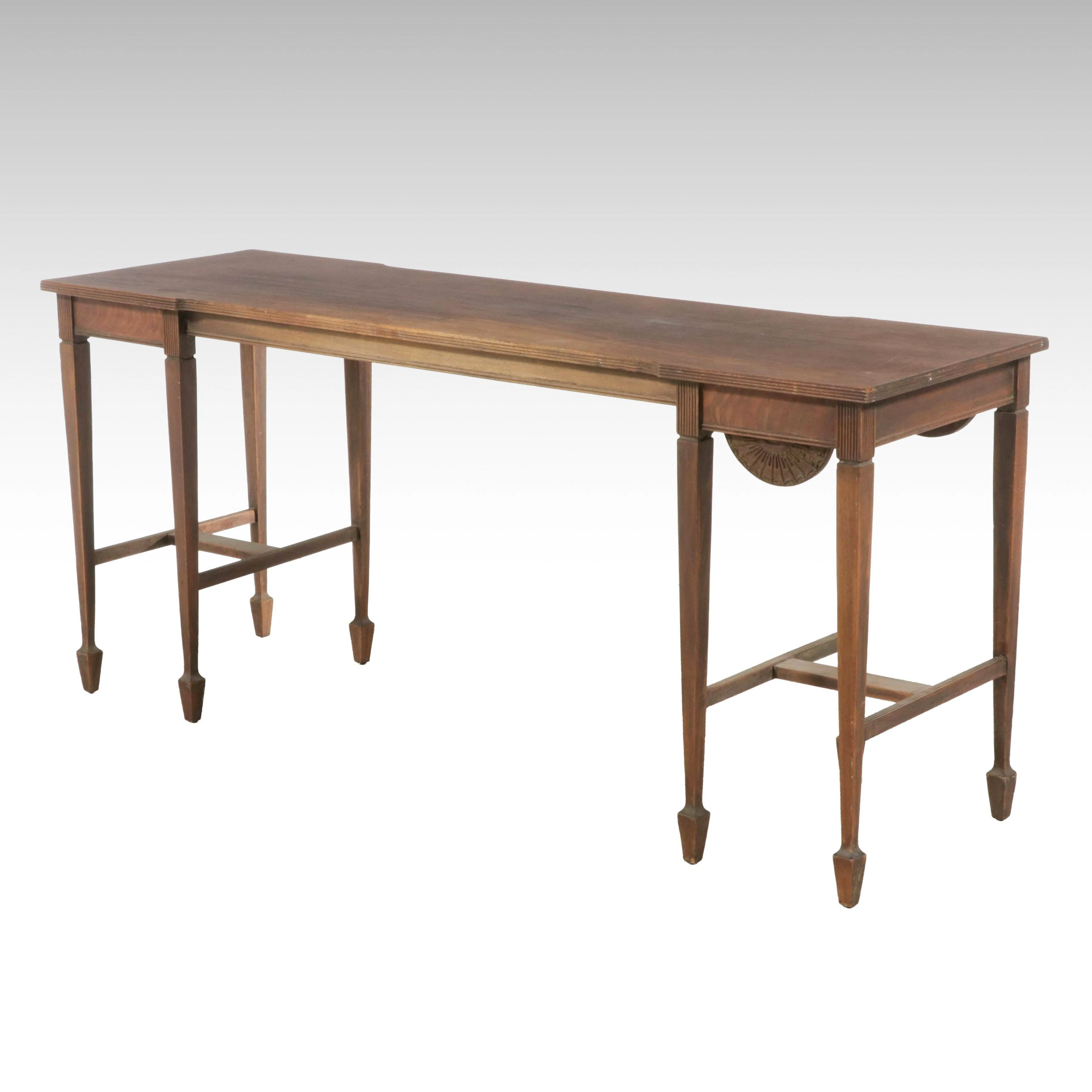 Robert Adam Style Walnut Sofa Table, 20th Century