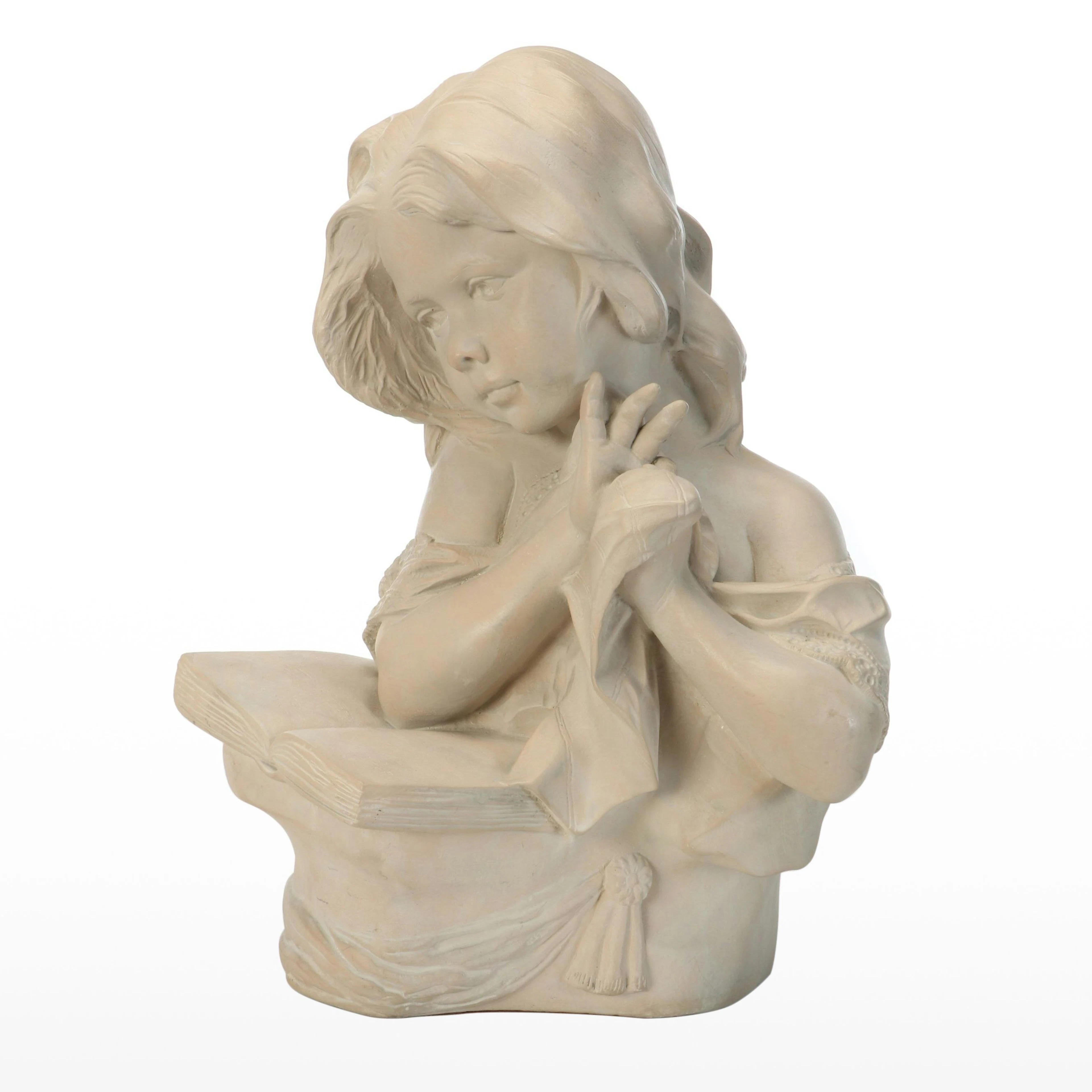 Girl Reading Music Score Ceramic Sculpture
