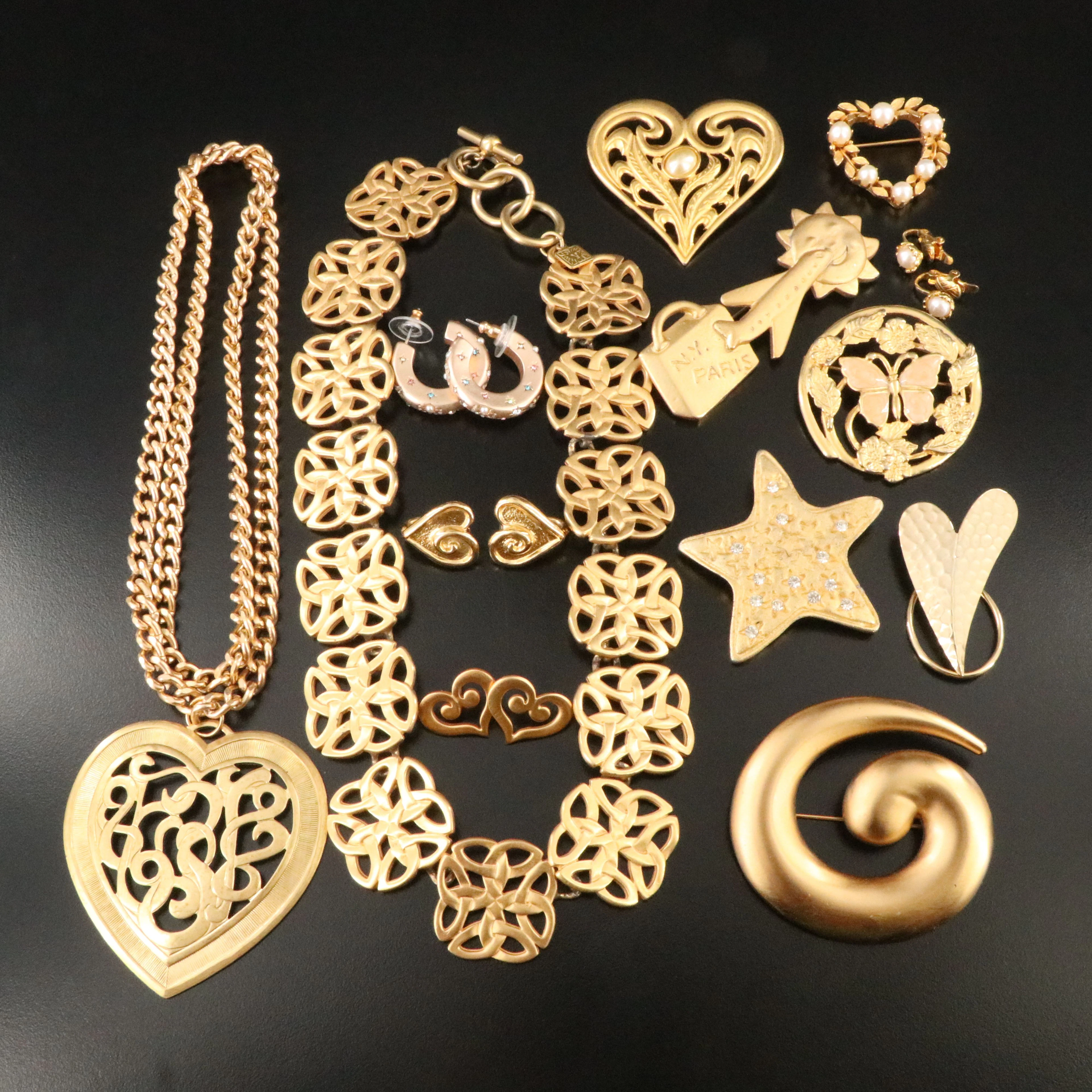 Anne Klein Featured in Gold-Tone Costume Jewelry