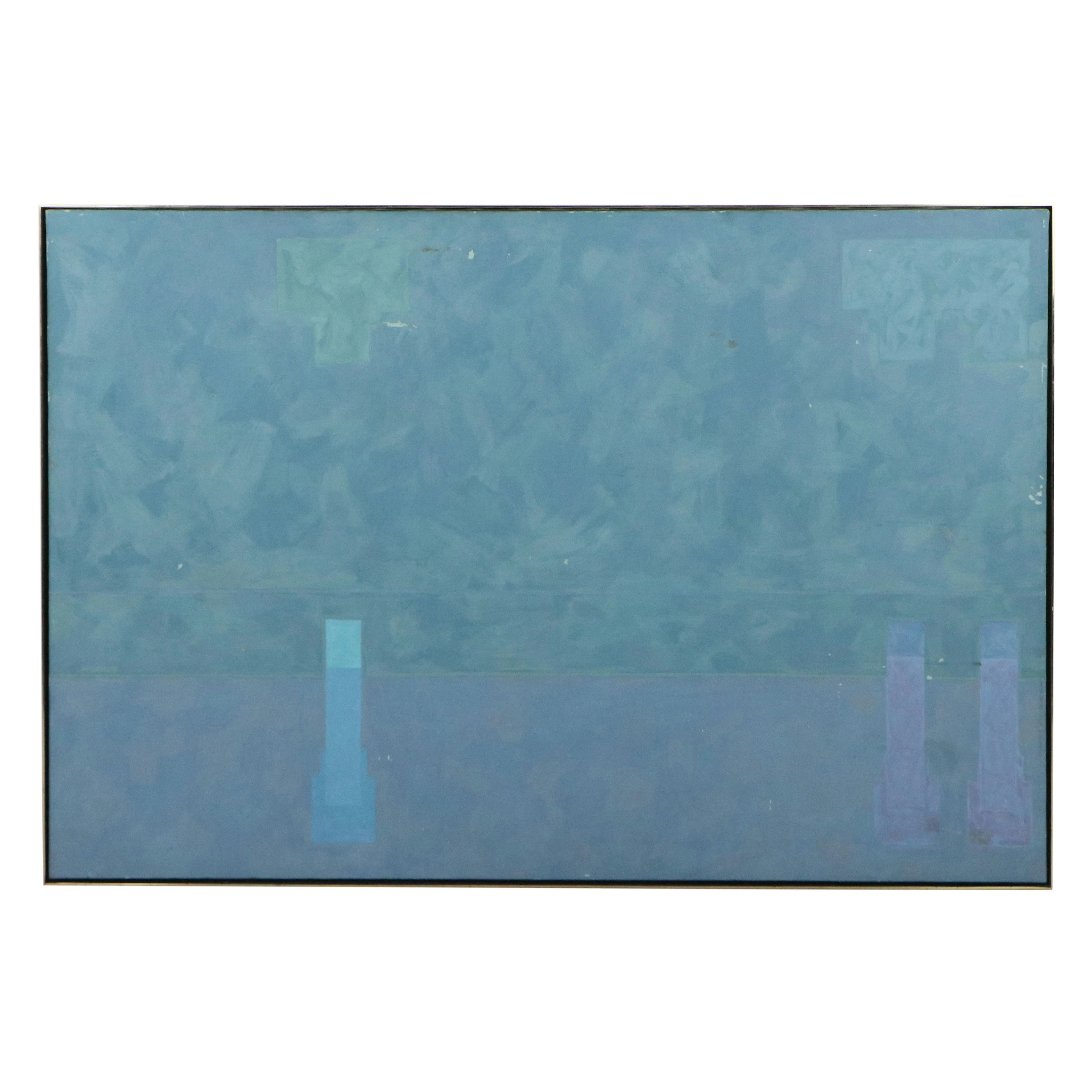 Graham Dougherty Abstract Geometric Oil Painting "On Watch"