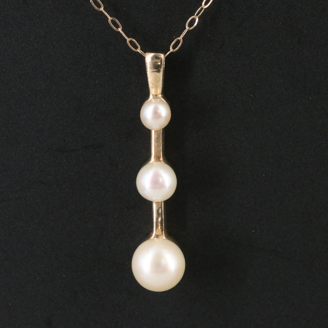 10K Pearl Pendant Necklace