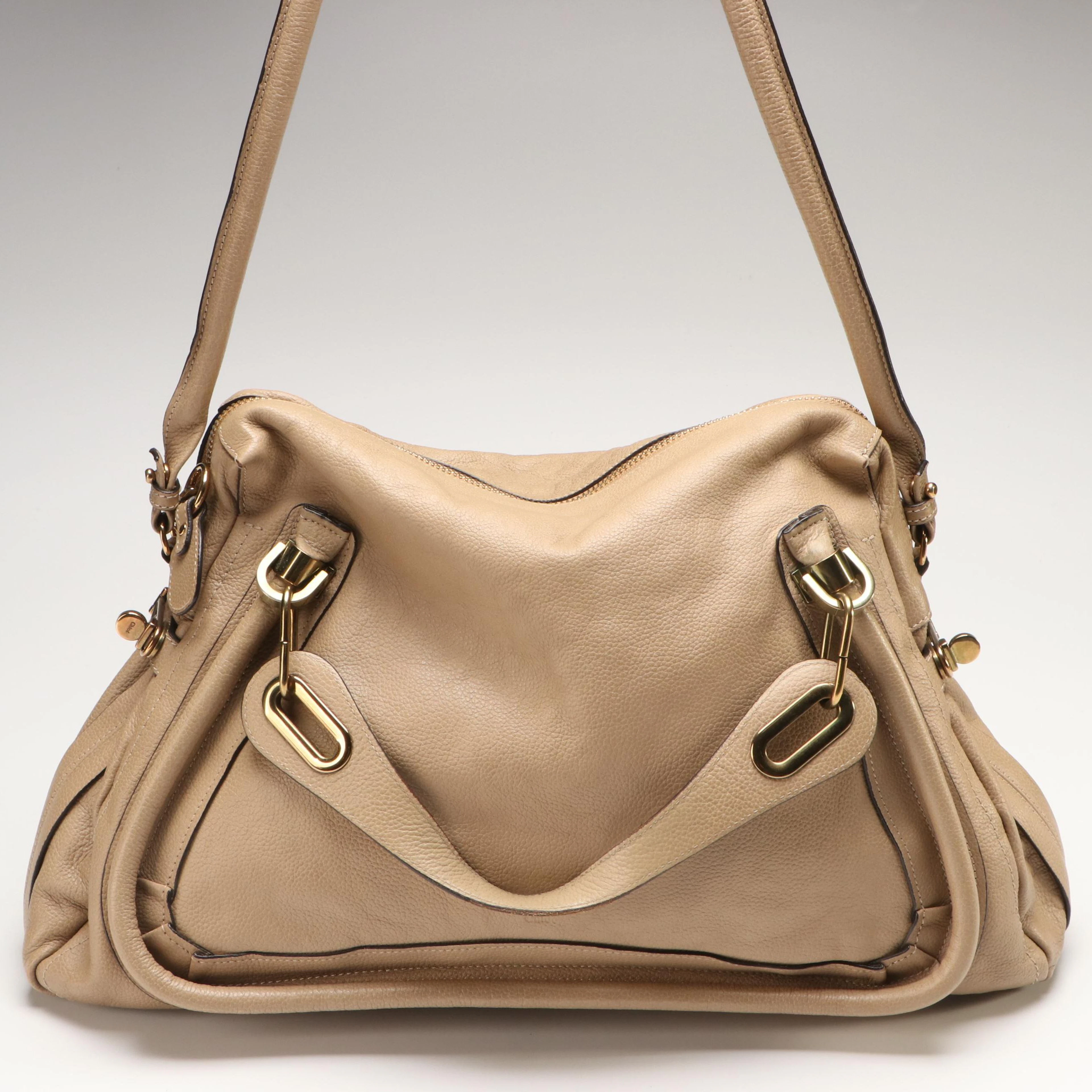 Chloe Paraty Beige Leather Two-Way Shoulder and Hand Bag