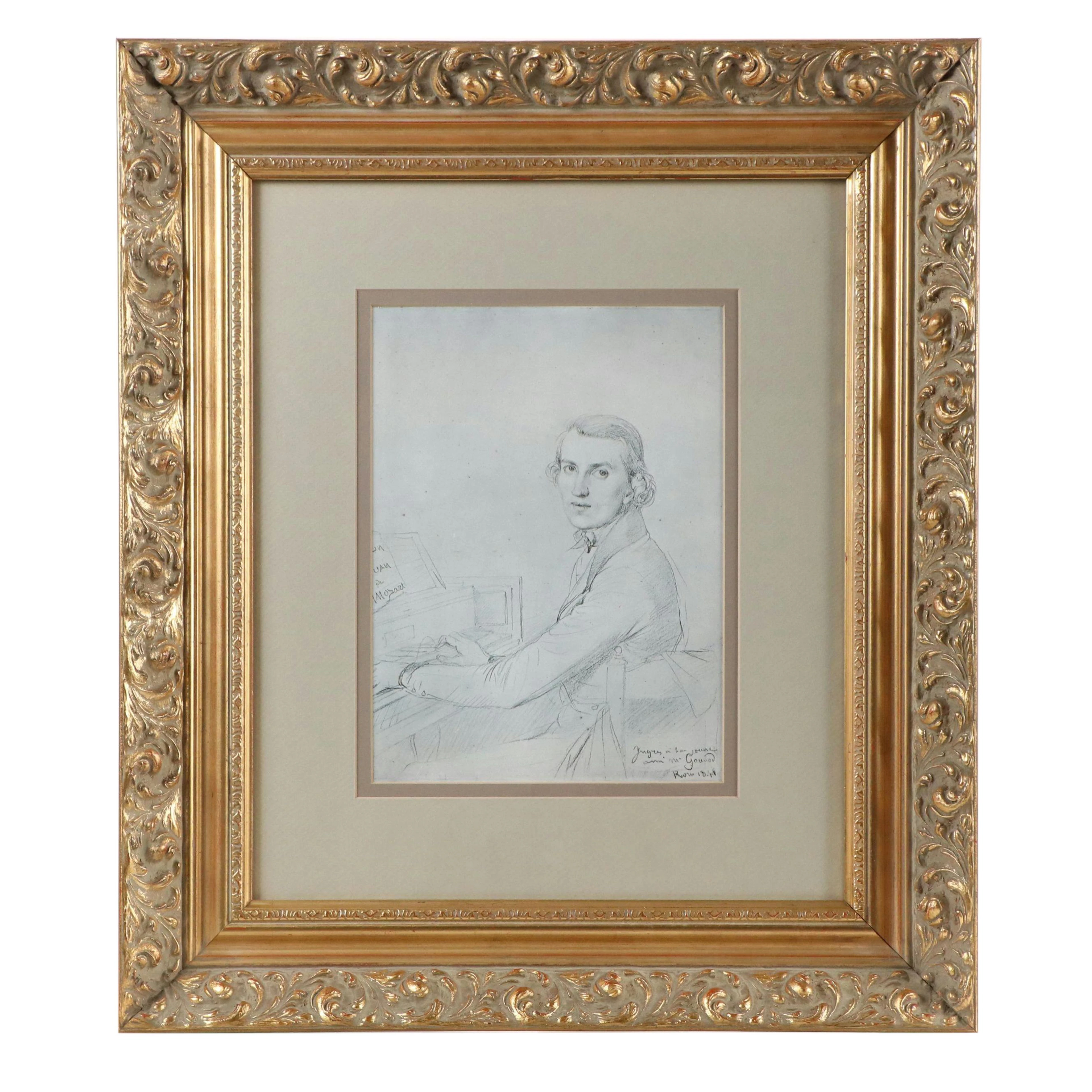 Offset Lithograph Portrait of Charles Gounod After Jean Auguste Dominique