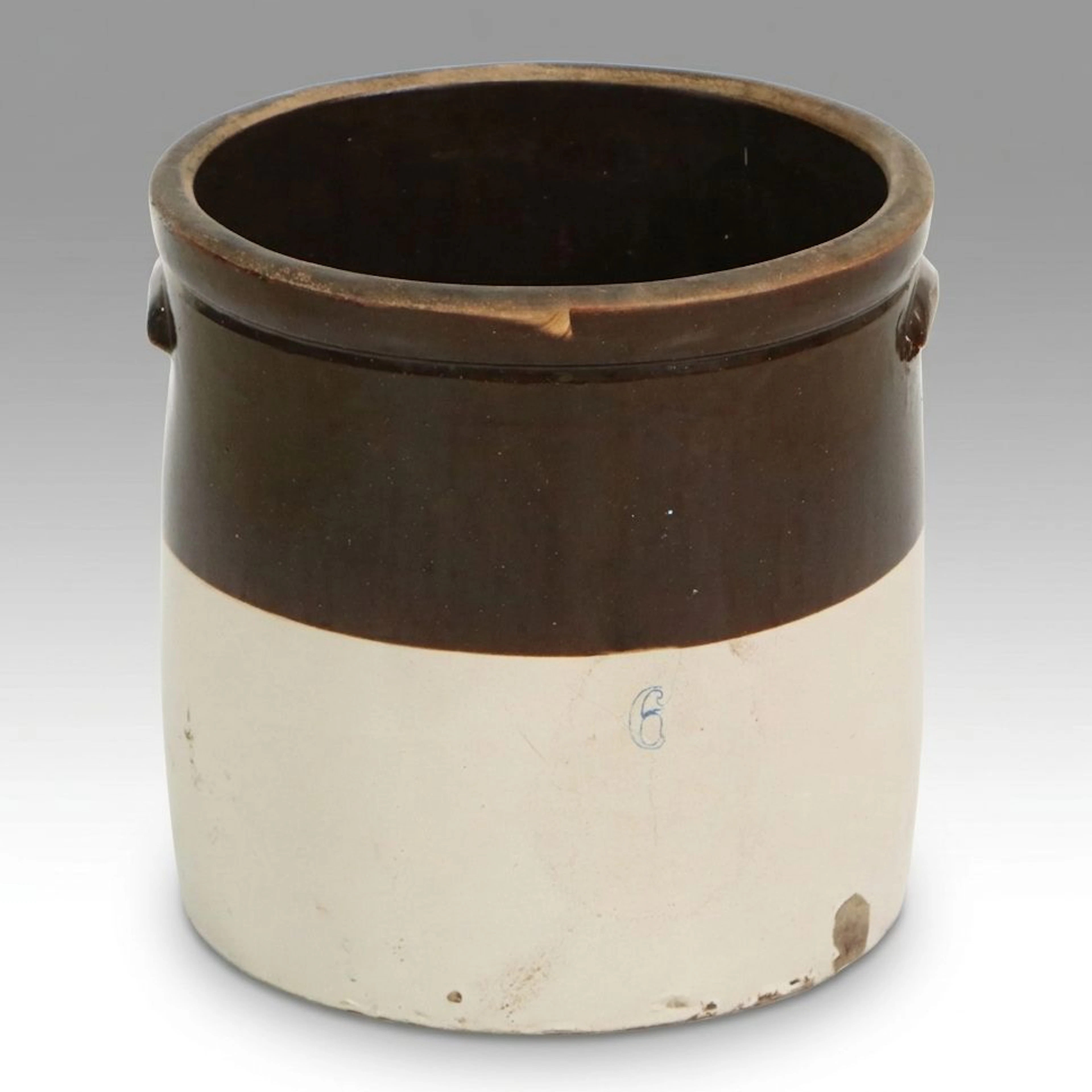Rustic 6-Gallon Dip Glaze Stoneware Crock